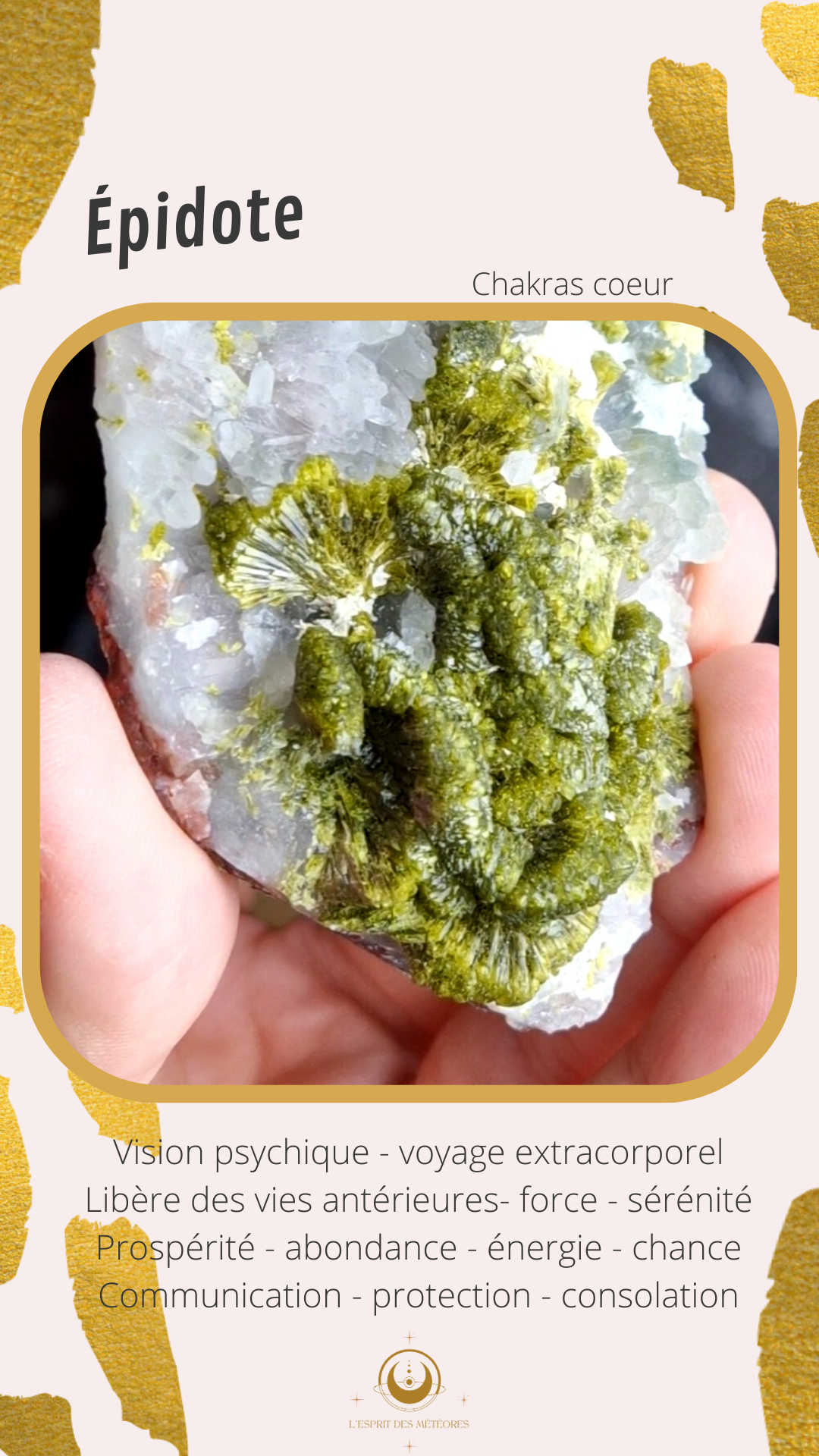Druse Quartz fumé des Pyrénées avec épidote