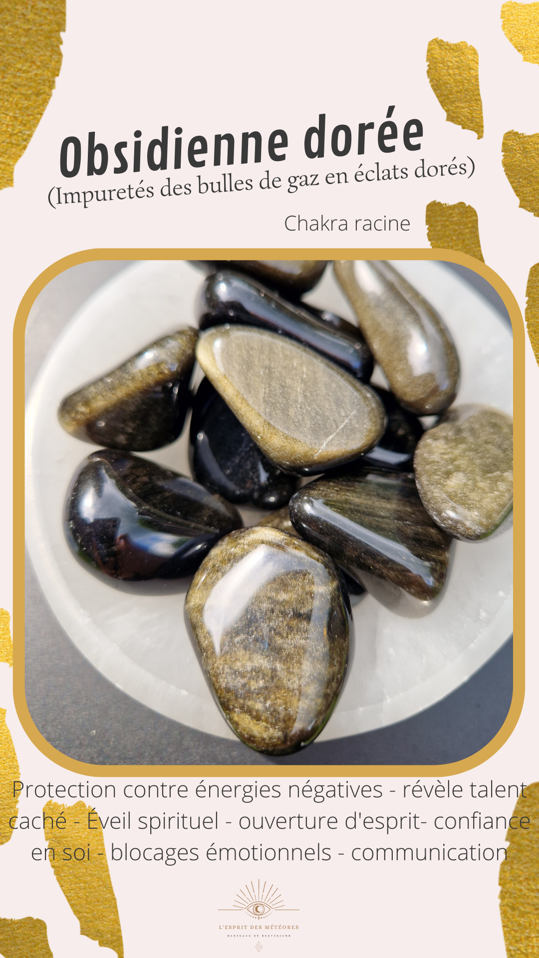 Pendentif en Obsidienne dorée OD2