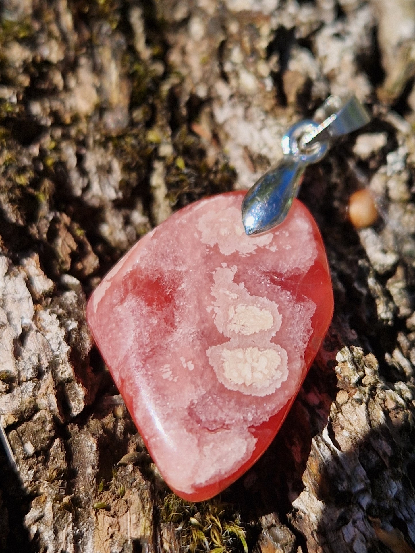 Pendentif Rhodochrosite roulée
