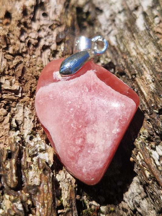 Pendentif Rhodochrosite roulée