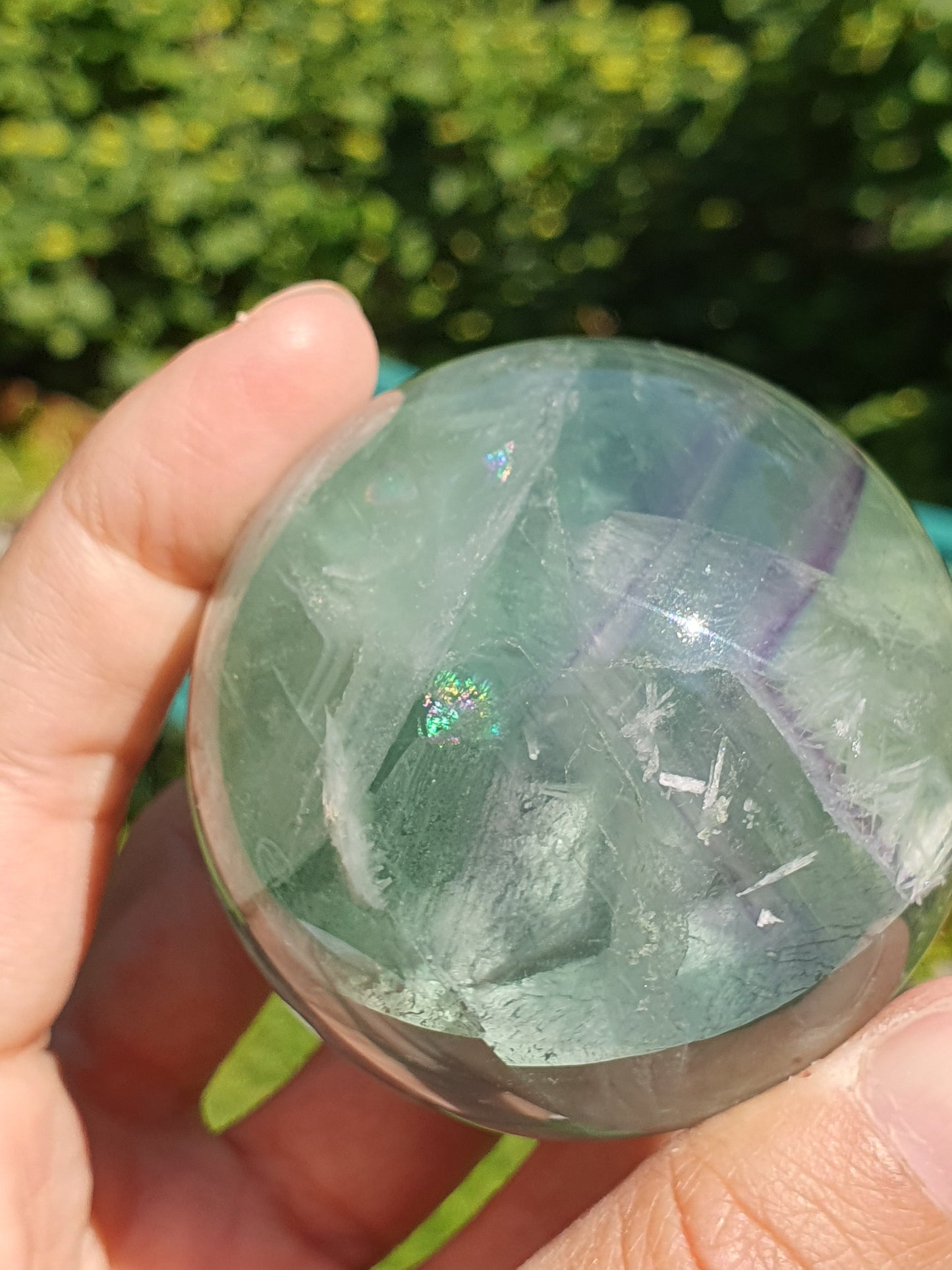 Sphère Fluorite arc en ciel M