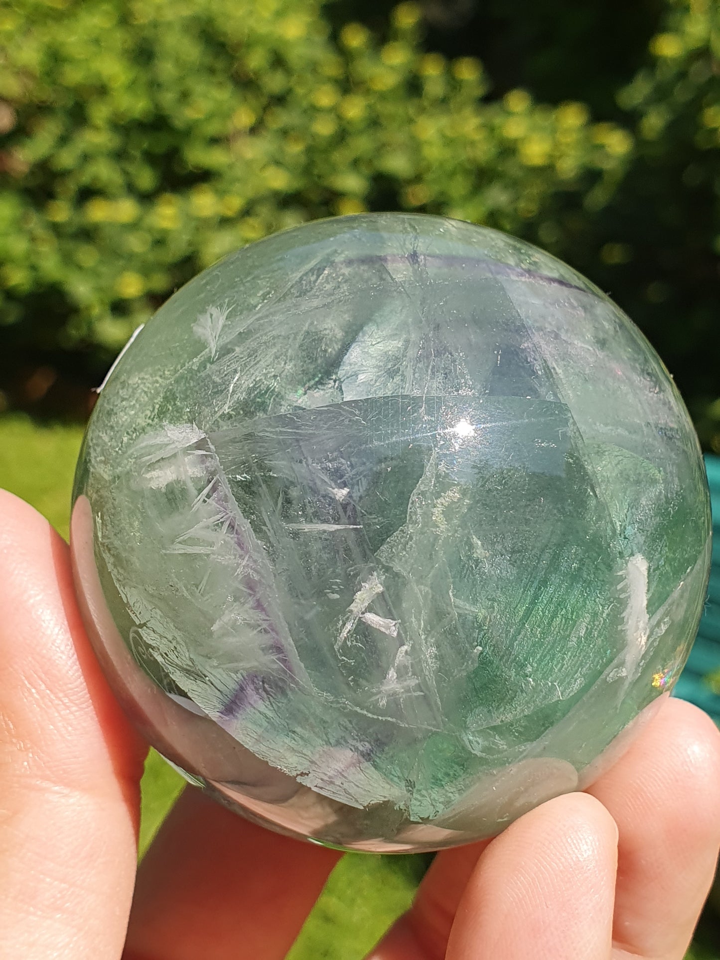 Sphère Fluorite arc en ciel M