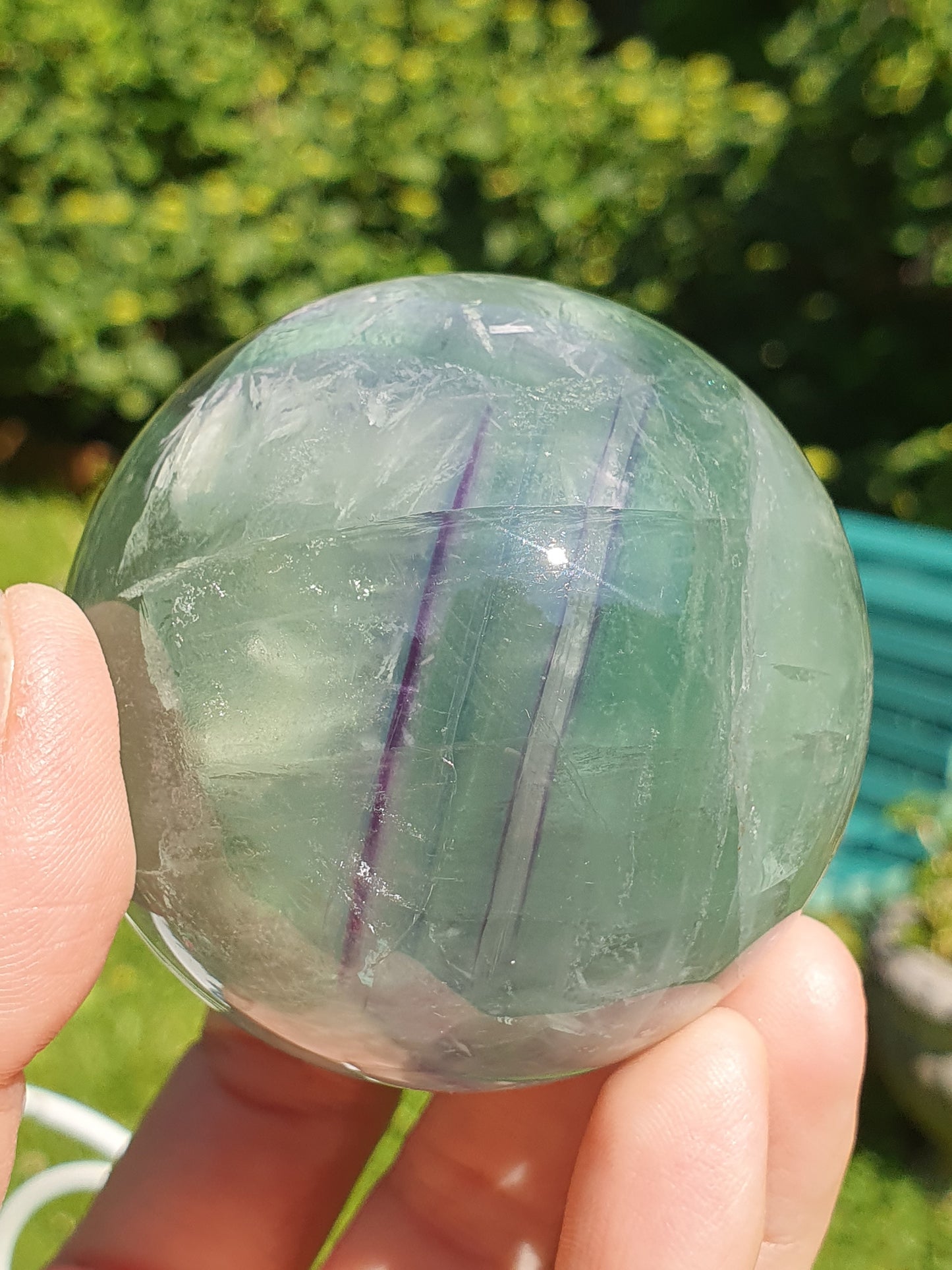 Sphère Fluorite arc en ciel M