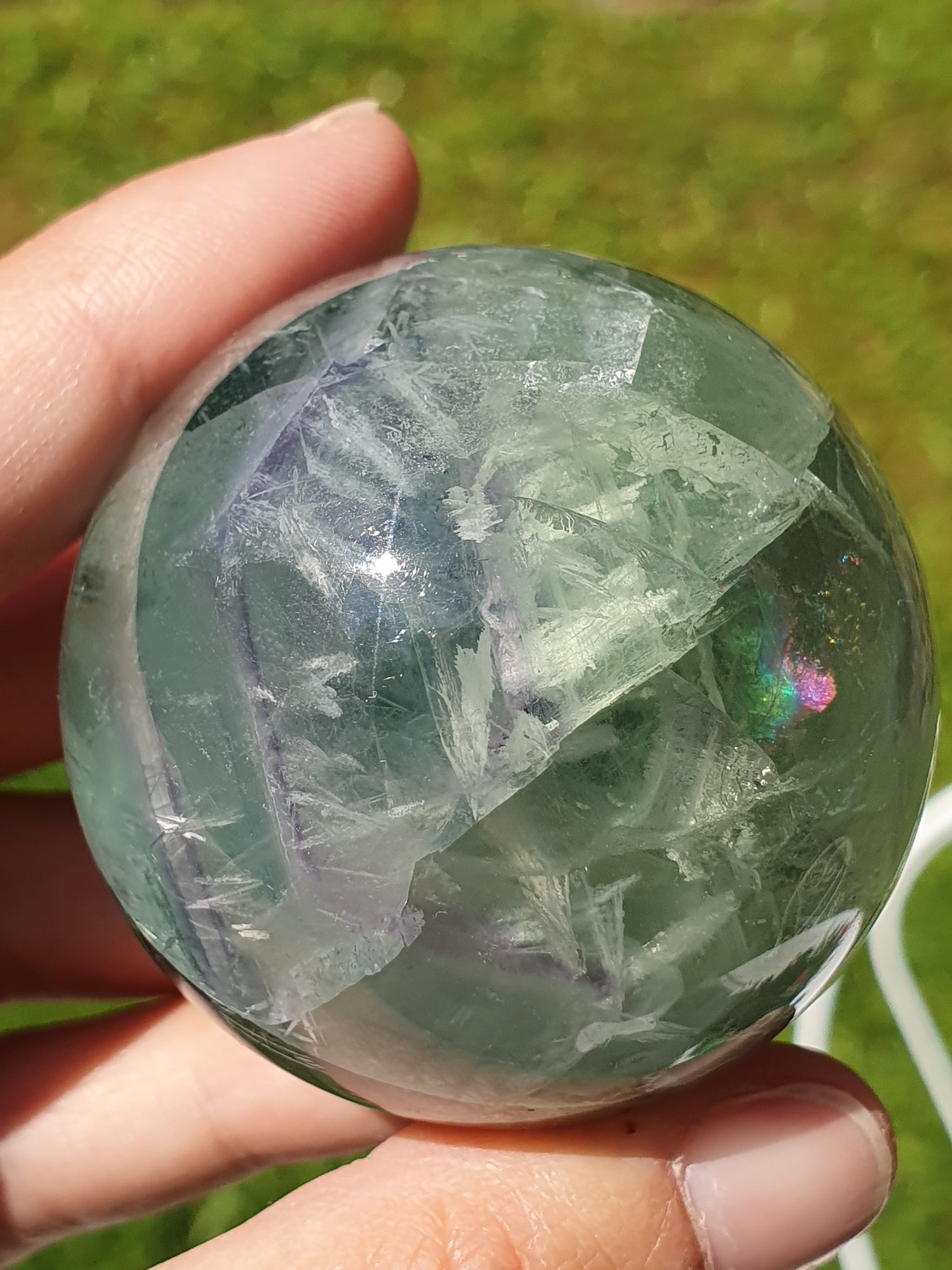 Sphère Fluorite arc en ciel J