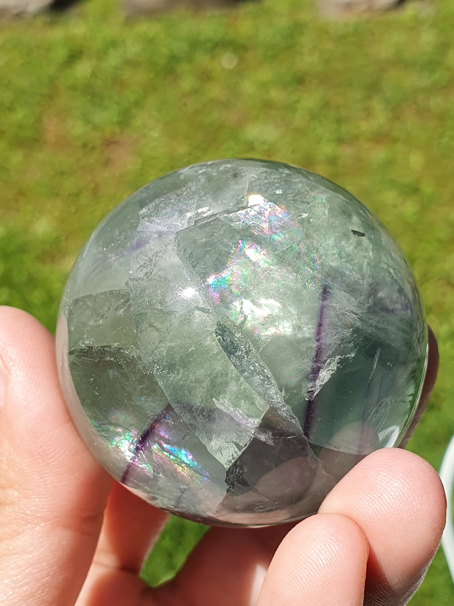 Sphère Fluorite arc en ciel J