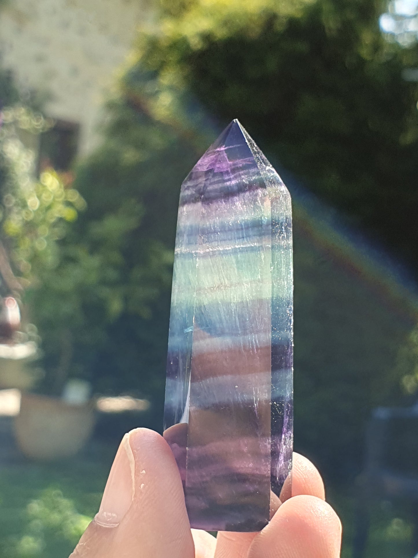 Pointe Fluorite arc en ciel (à choisir)