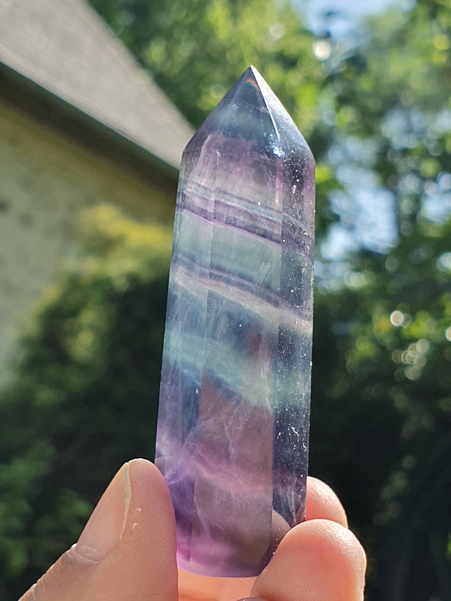 Pointe Fluorite arc en ciel (à choisir)