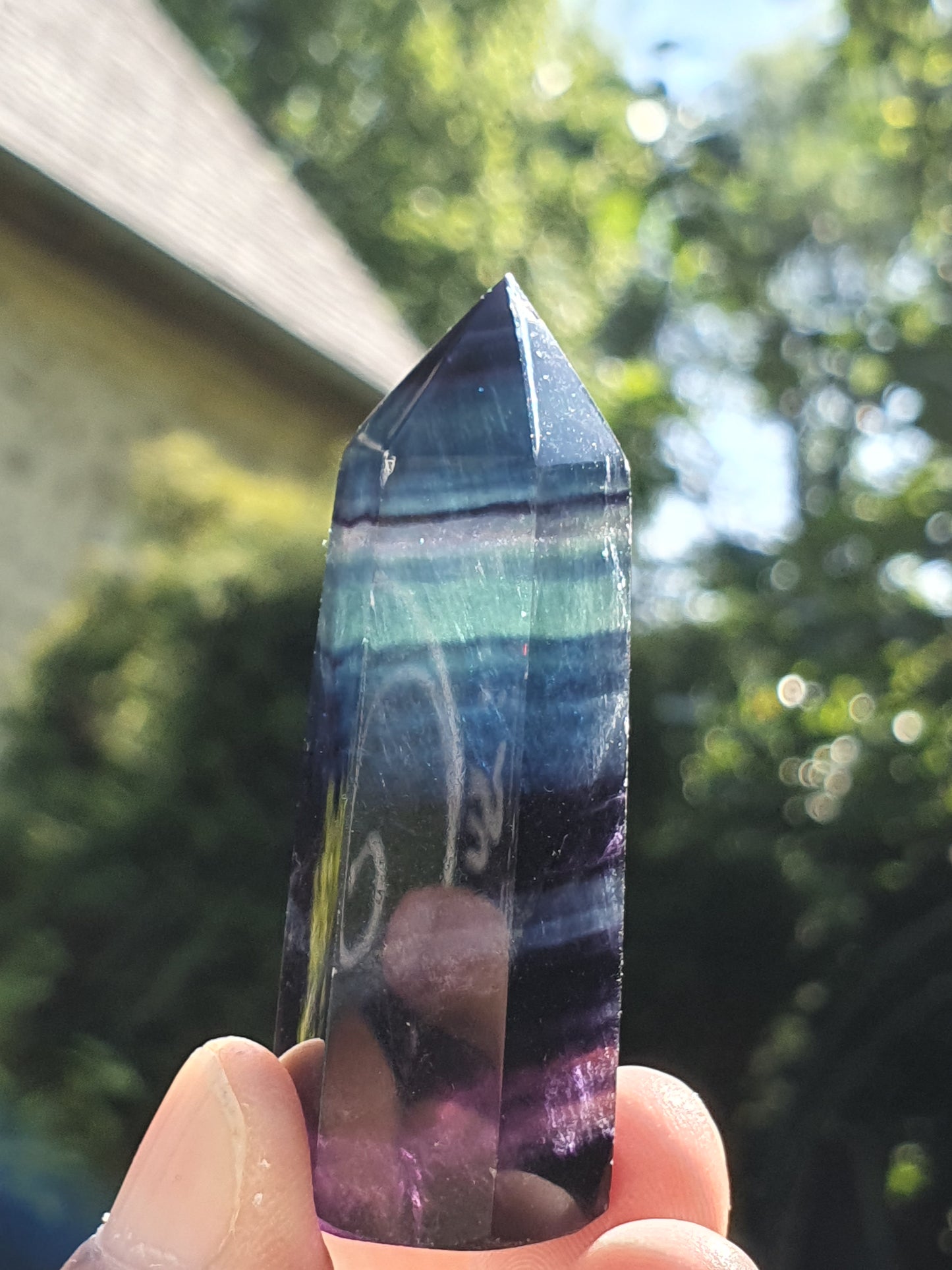 Pointe Fluorite arc en ciel (à choisir)