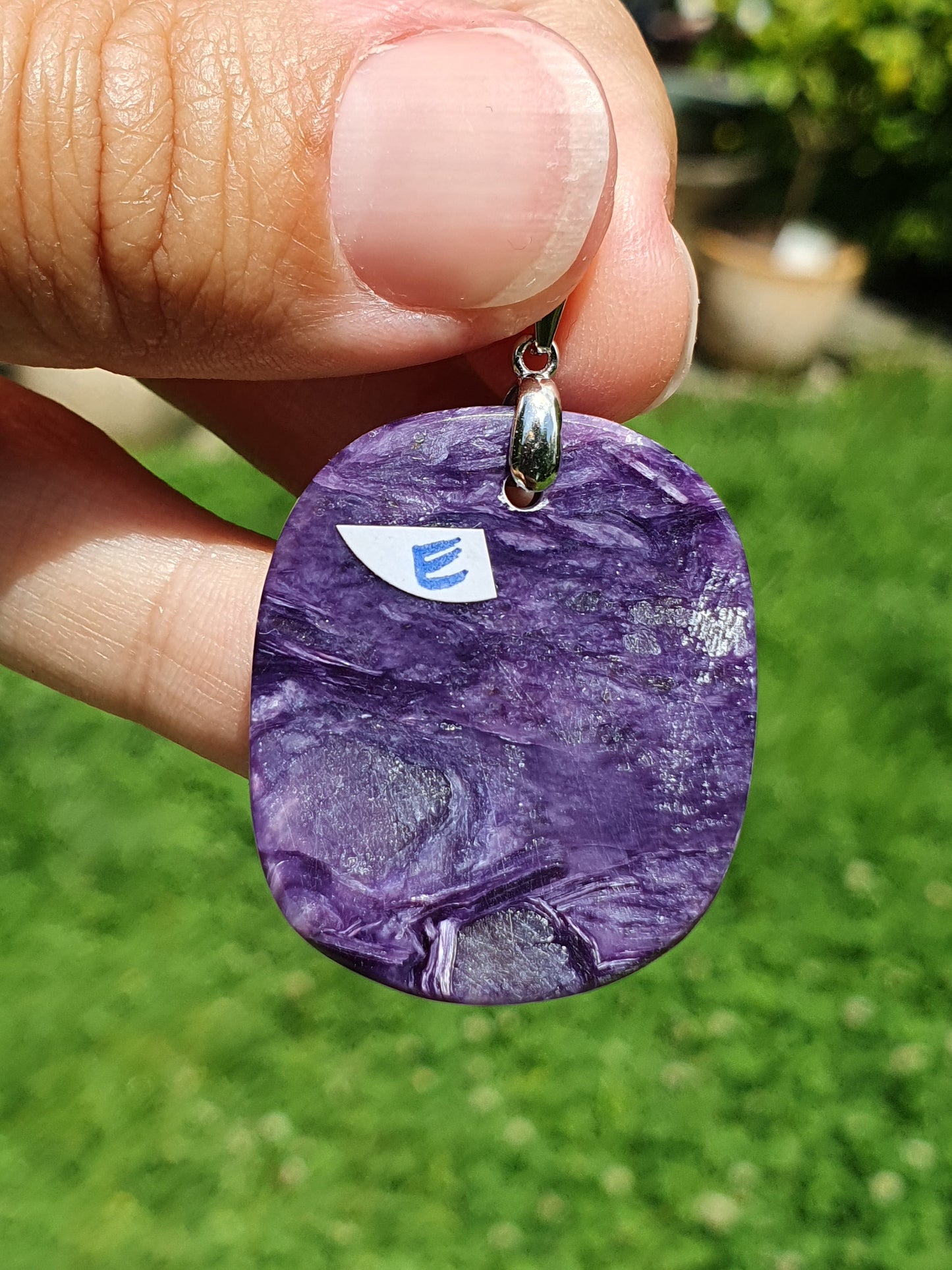 Pendentif Charoïte sur bélière en argent (à choisir)