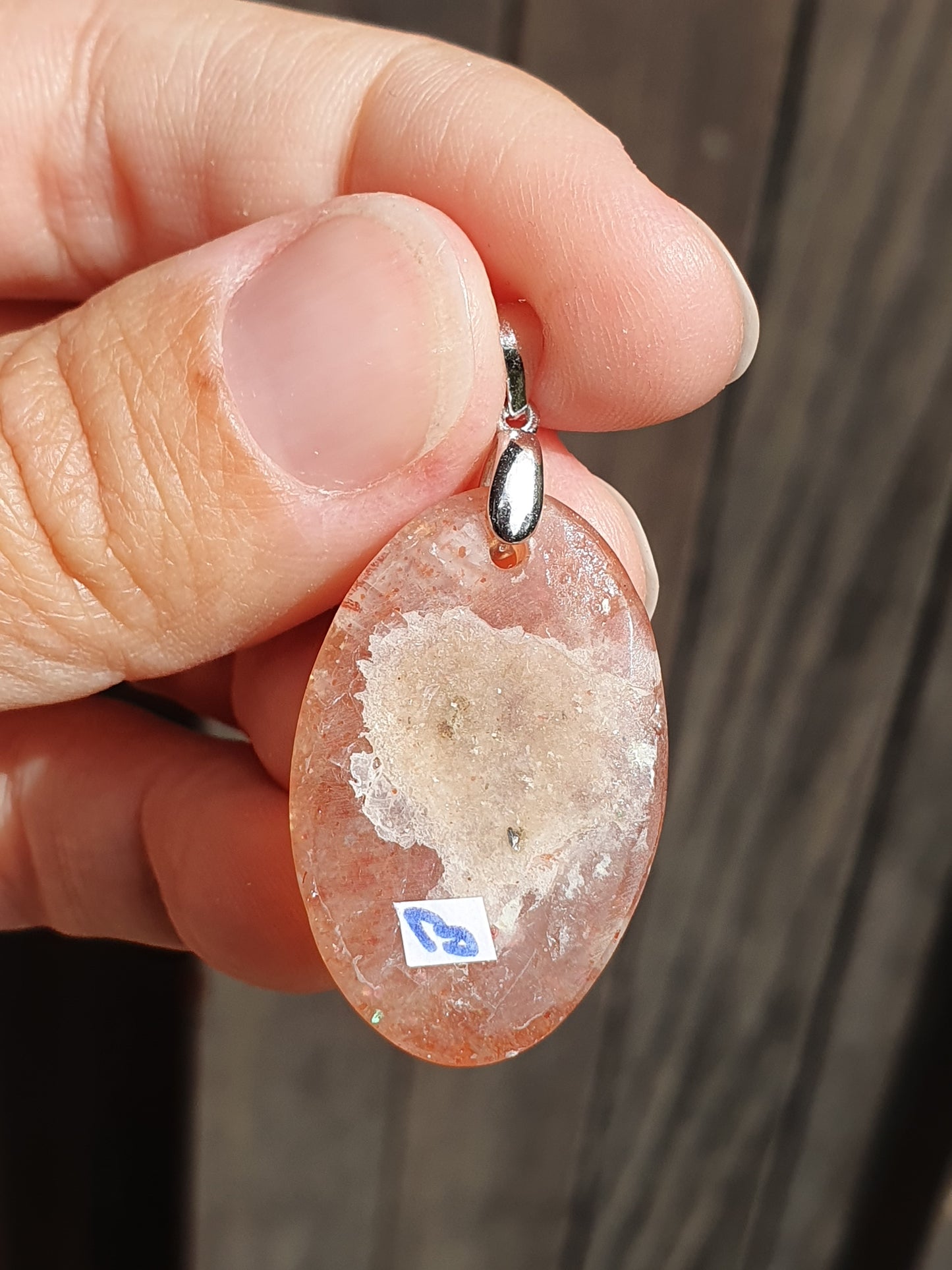 Pendentif Pierre de soleil sur bélière en argent (à choisir)