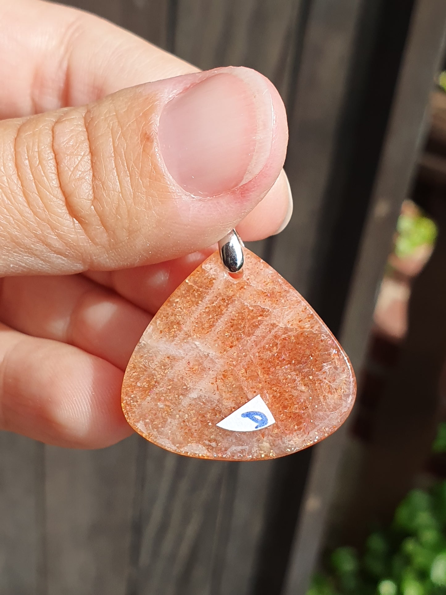 Pendentif Pierre de soleil sur bélière en argent (à choisir)
