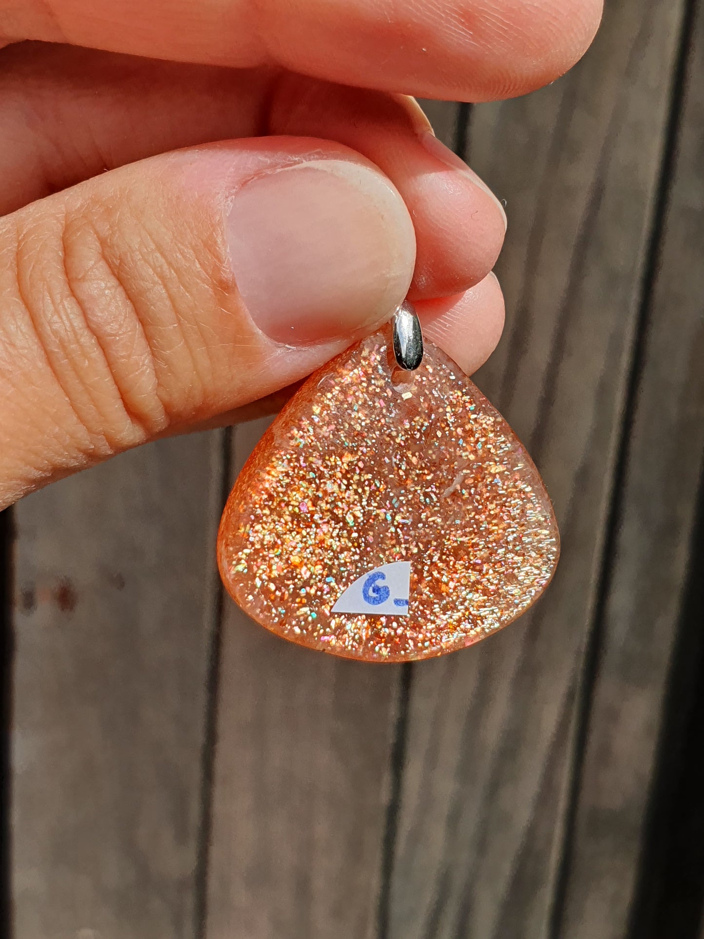 Pendentif Pierre de soleil sur bélière en argent (à choisir)
