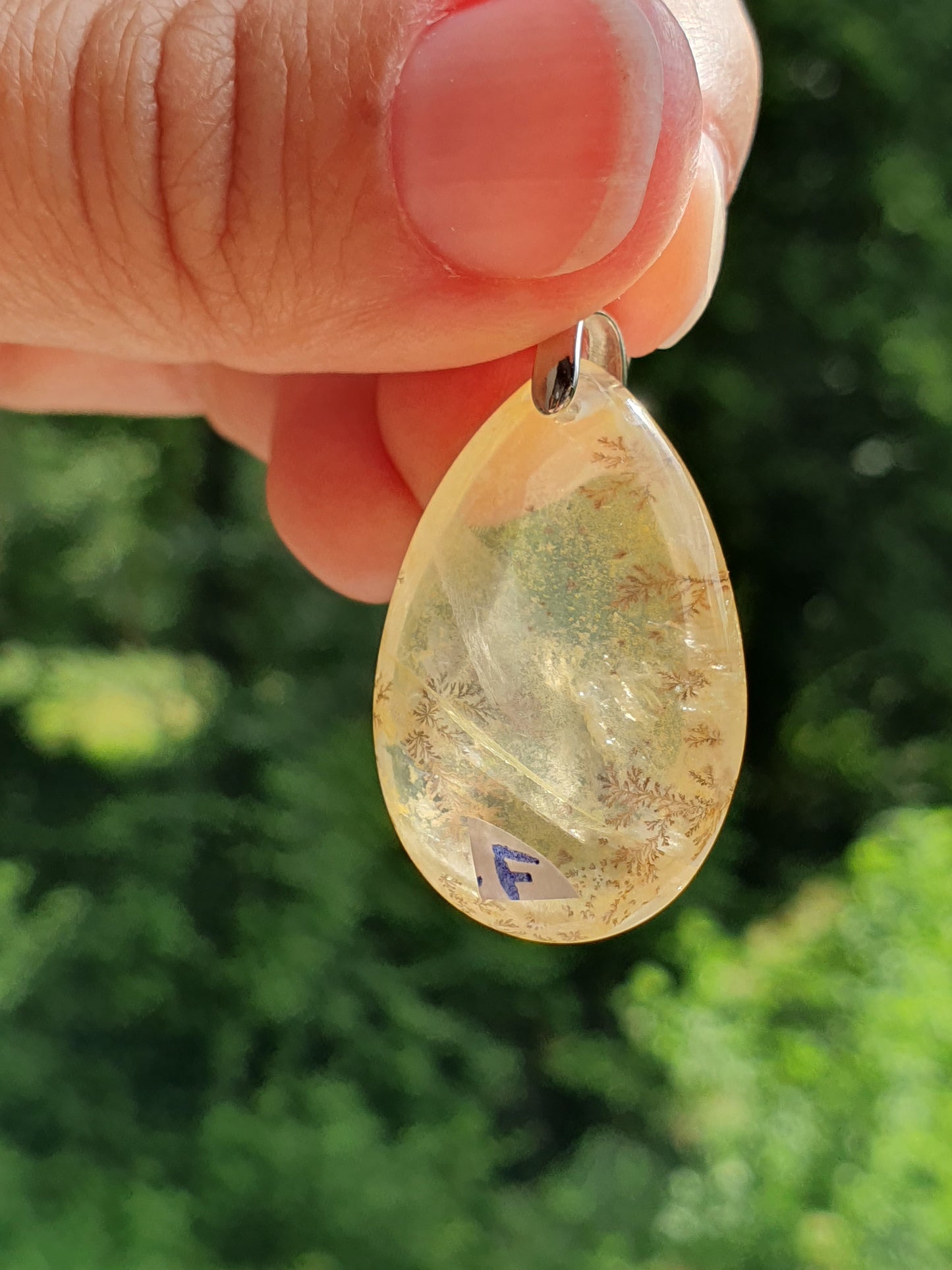 Pendentif Quartz dendritique sur bélière en argent (à choisir)