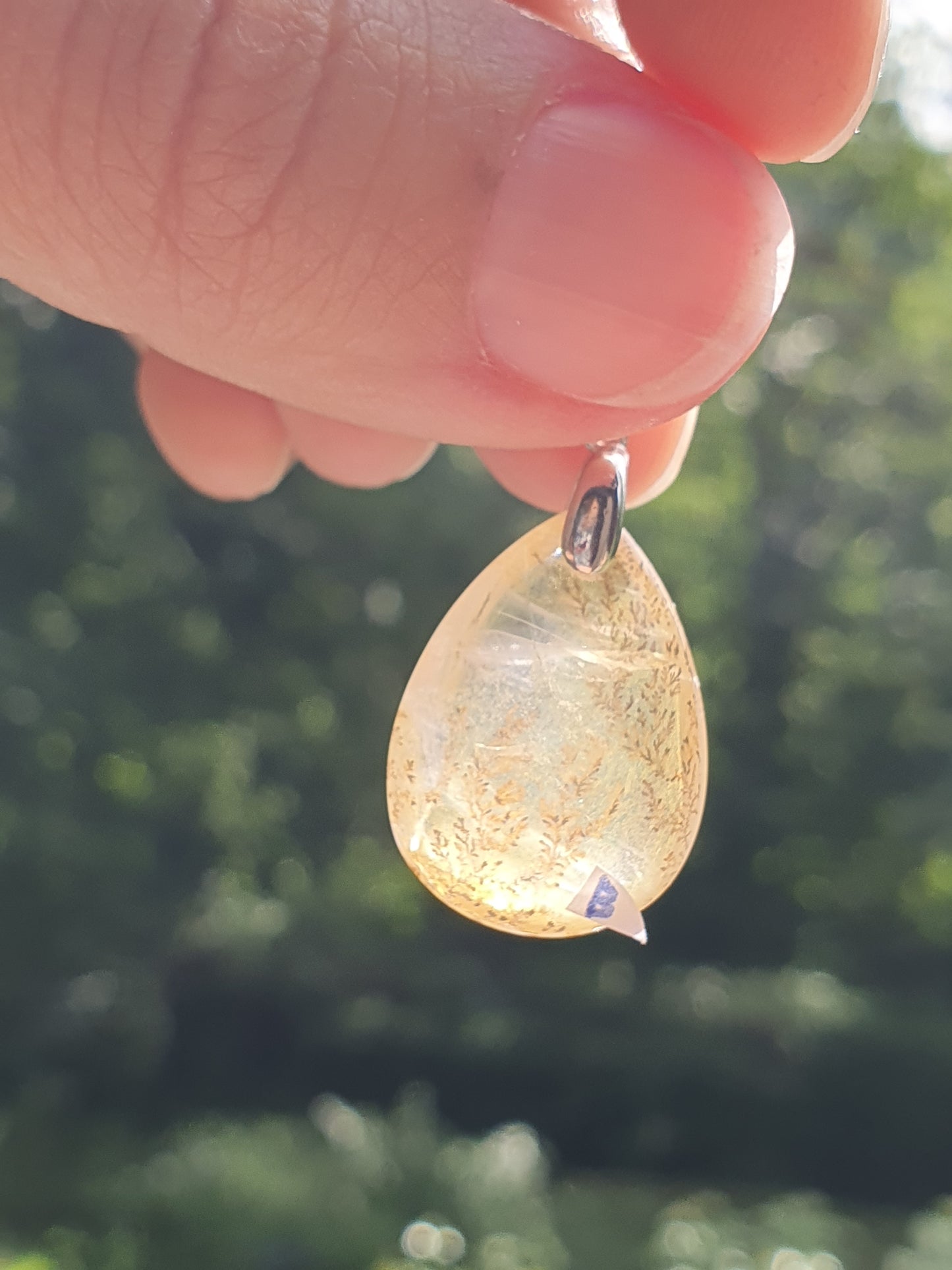 Pendentif Quartz dendritique sur bélière en argent (à choisir)