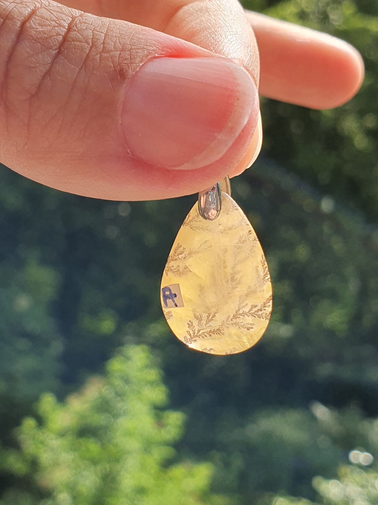 Pendentif Quartz dendritique sur bélière en argent (à choisir)