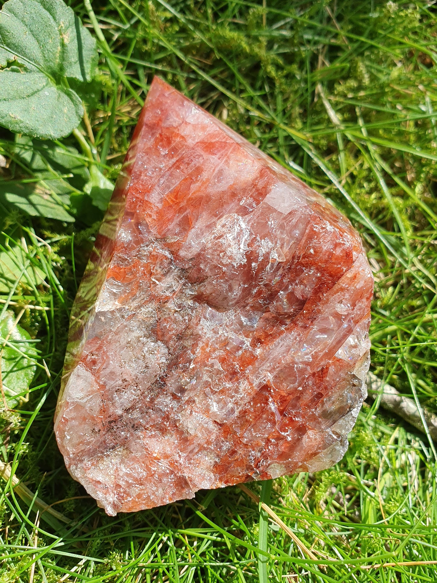 Pointe semi brute Quartz Hématoïde rouge J