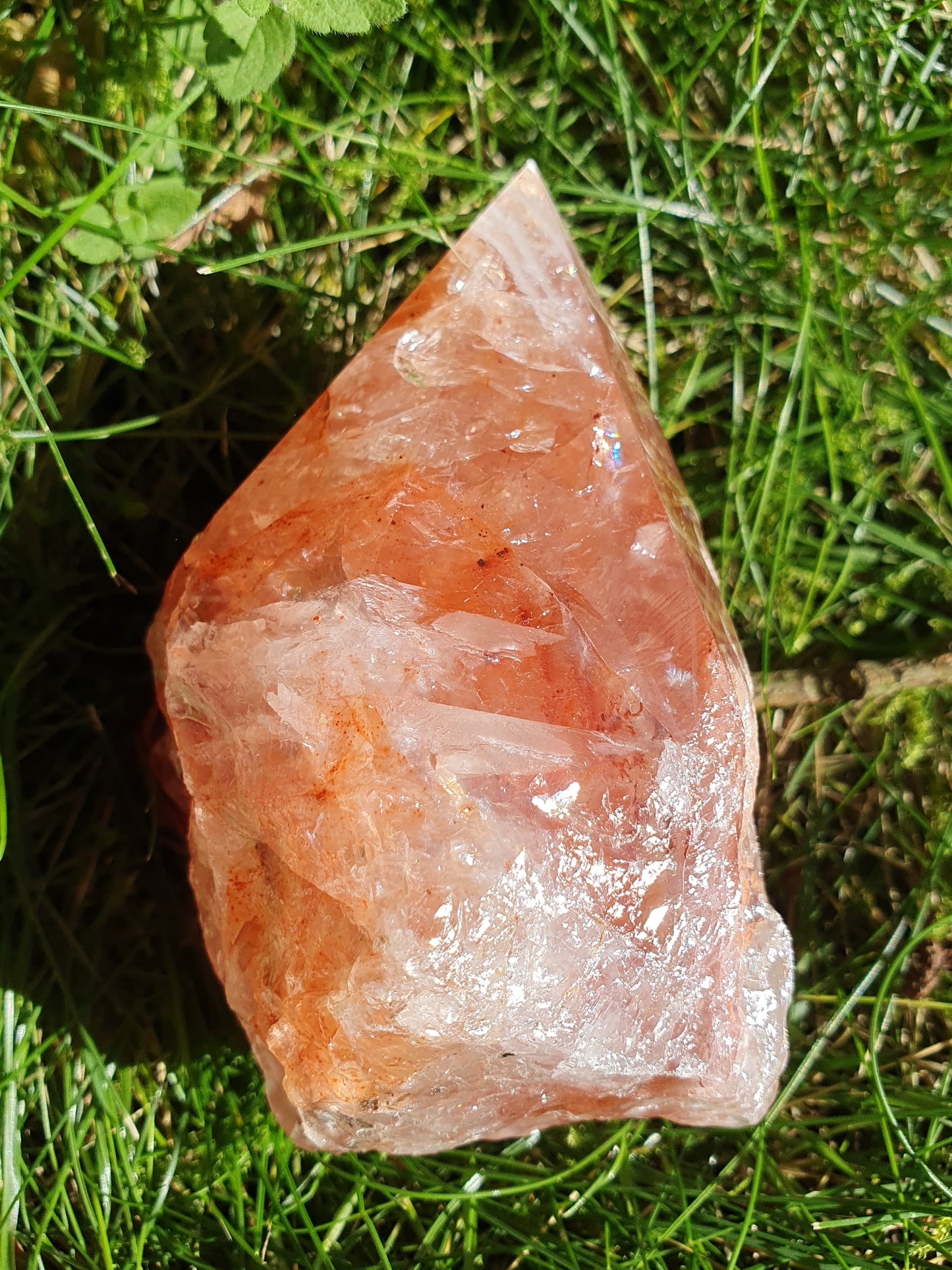 Pointe semi brute Quartz Hématoïde rouge I