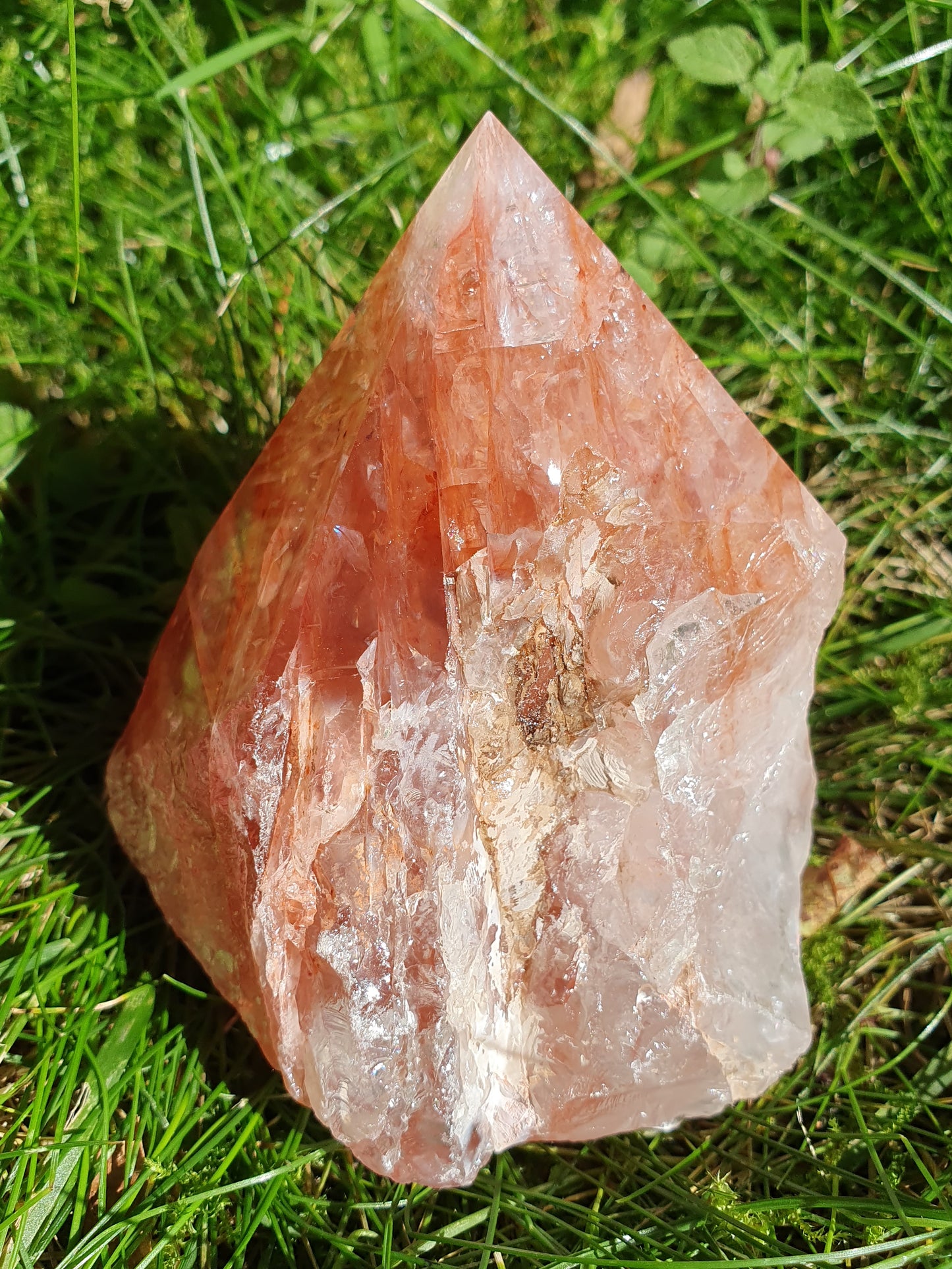 Pointe semi brute Quartz Hématoïde rouge I
