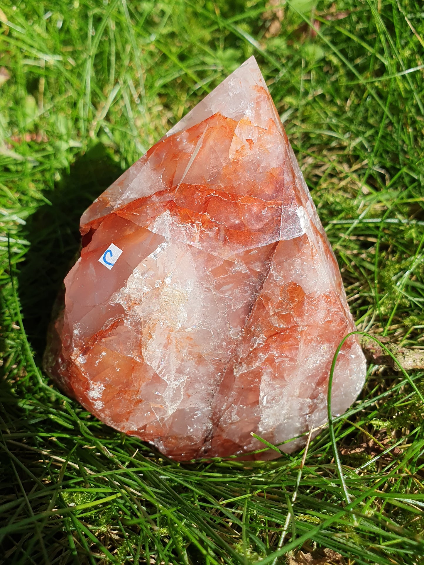 Pointe semi brute Quartz Hématoïde rouge C
