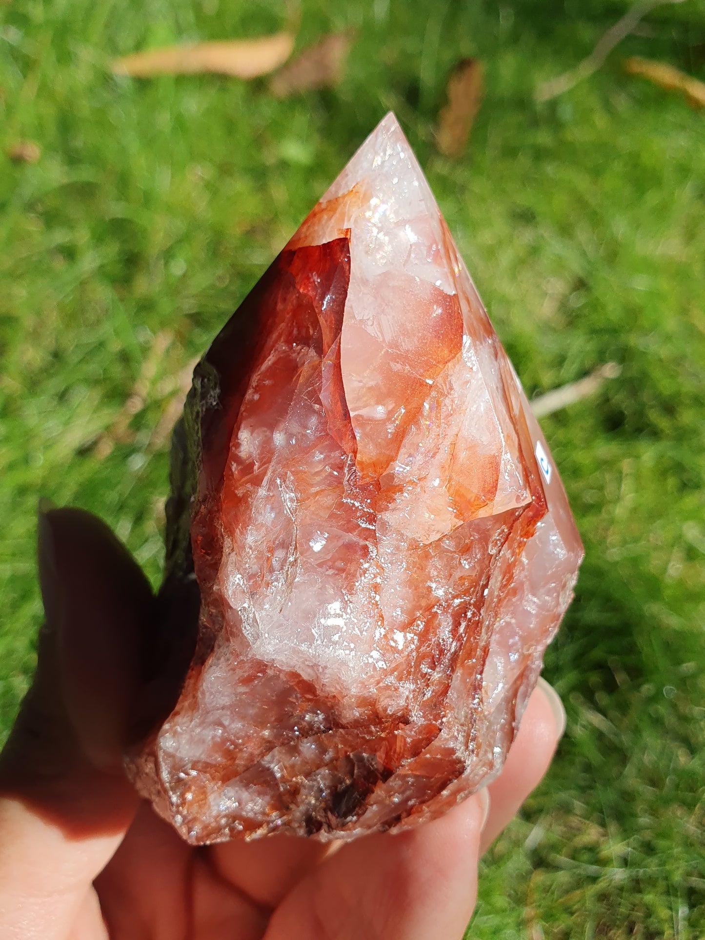 Pointe semi brute Quartz Hématoïde rouge C
