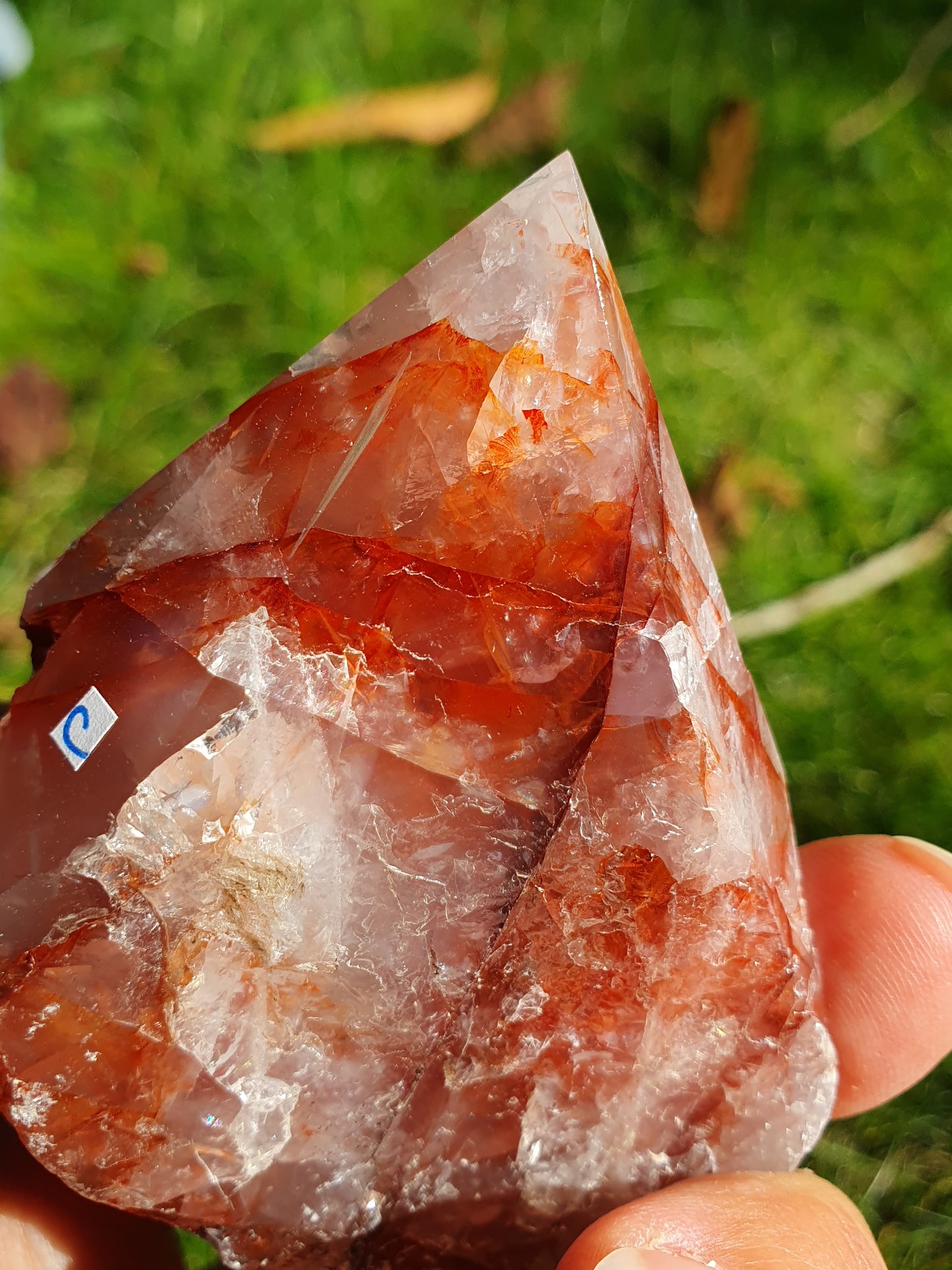 Pointe semi brute Quartz Hématoïde rouge C
