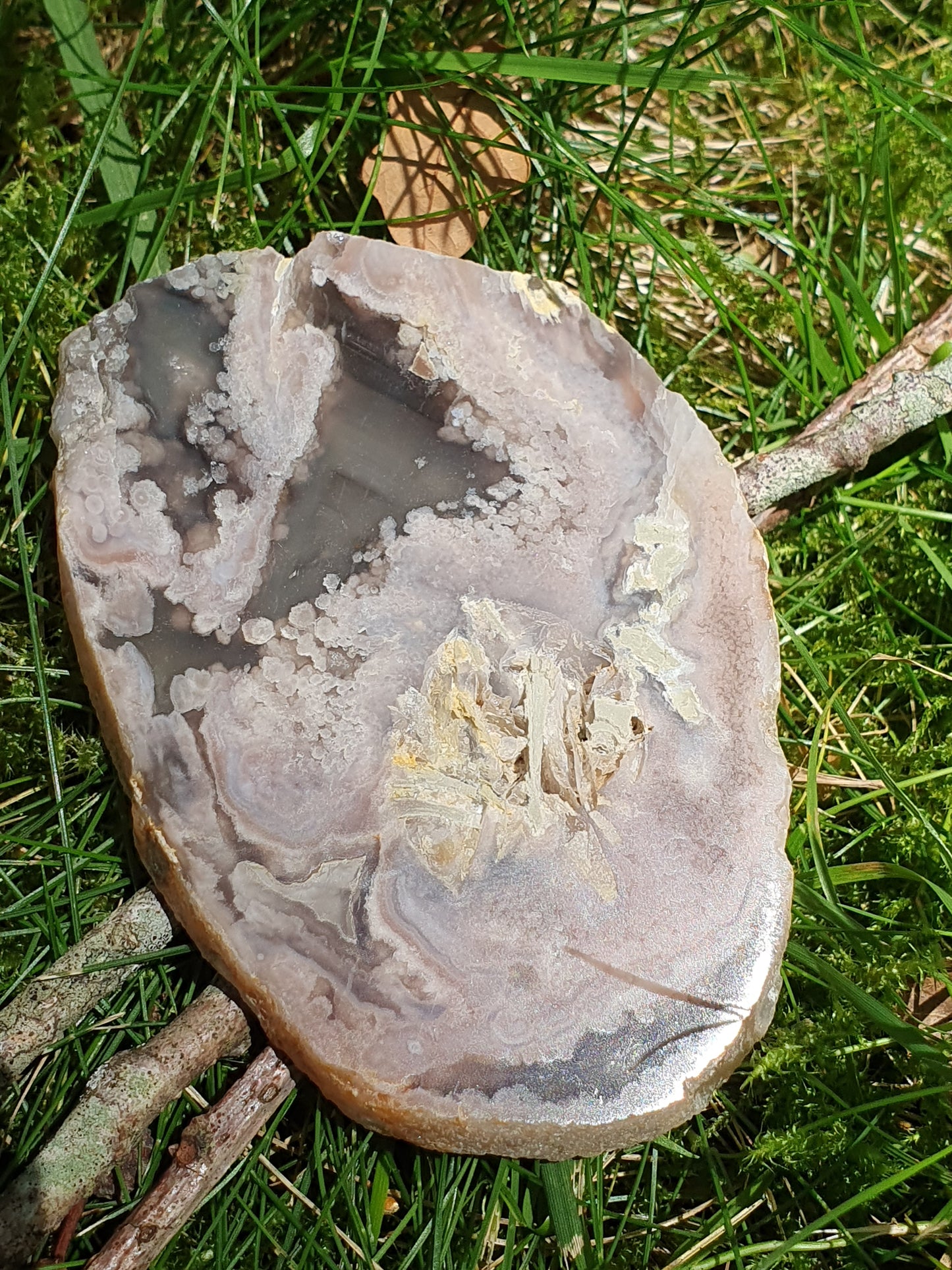 Tranche Agate fleurs n°7