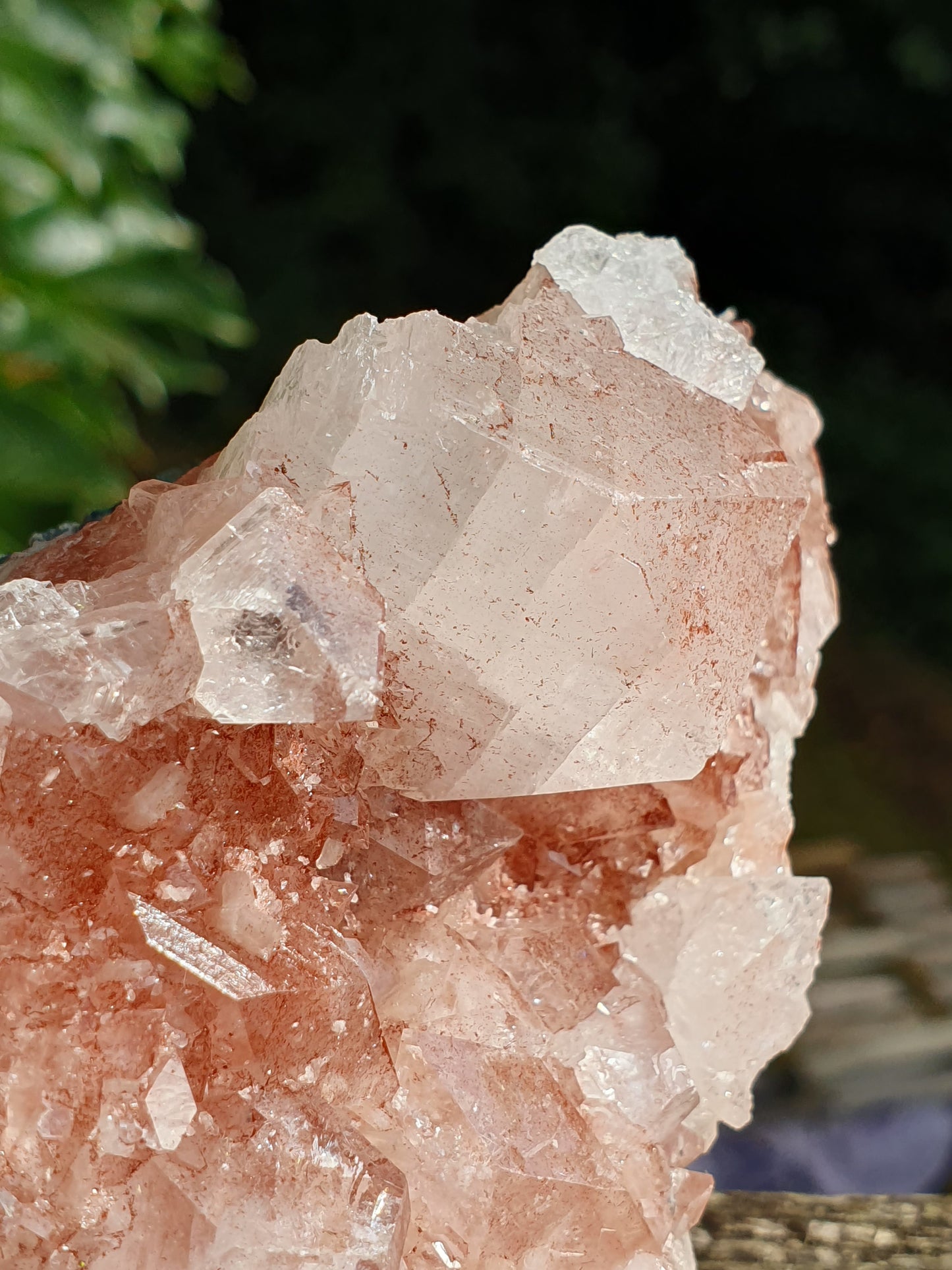 Apophyllite sur Heulandite rose