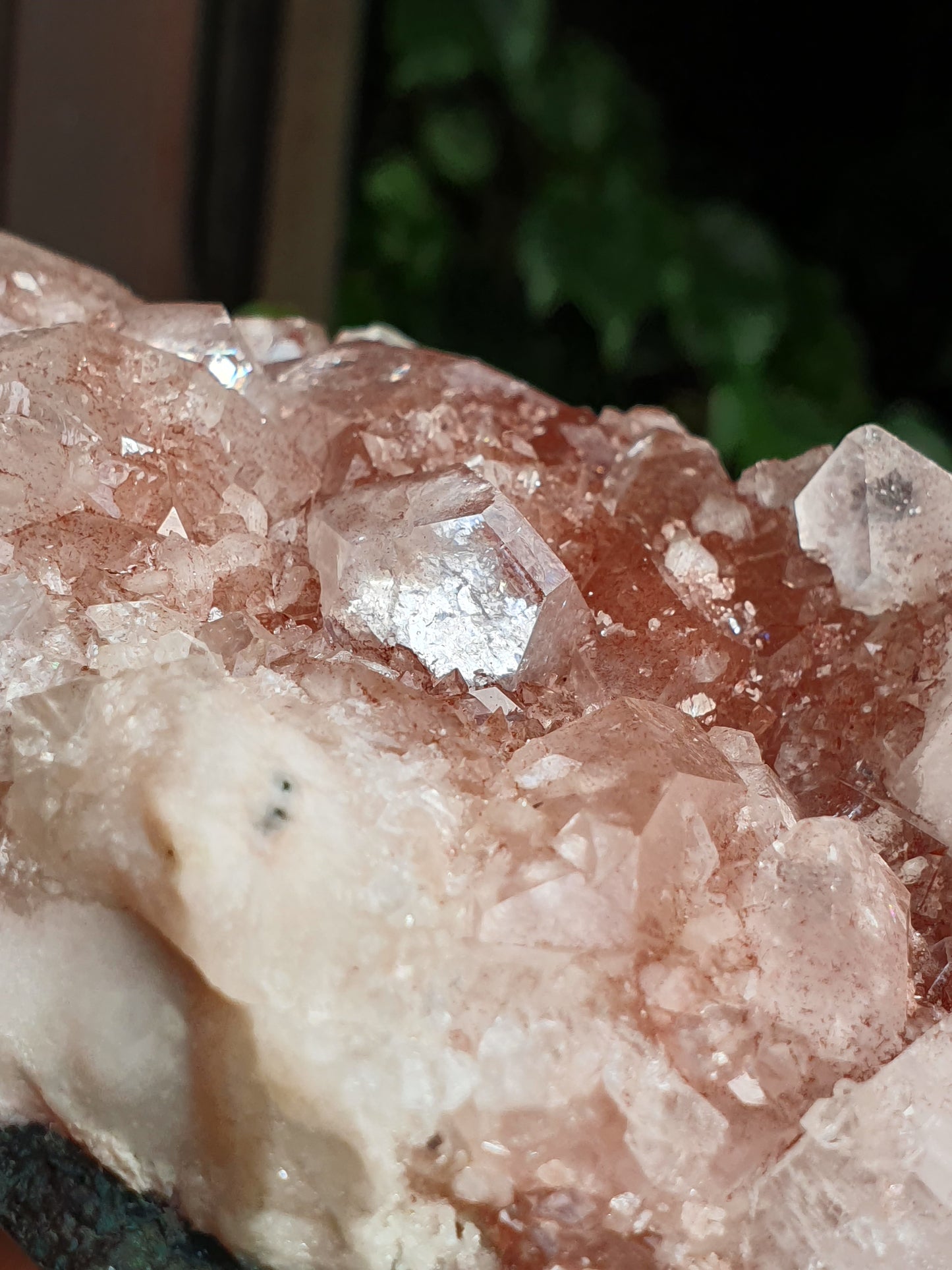 Apophyllite sur Heulandite rose