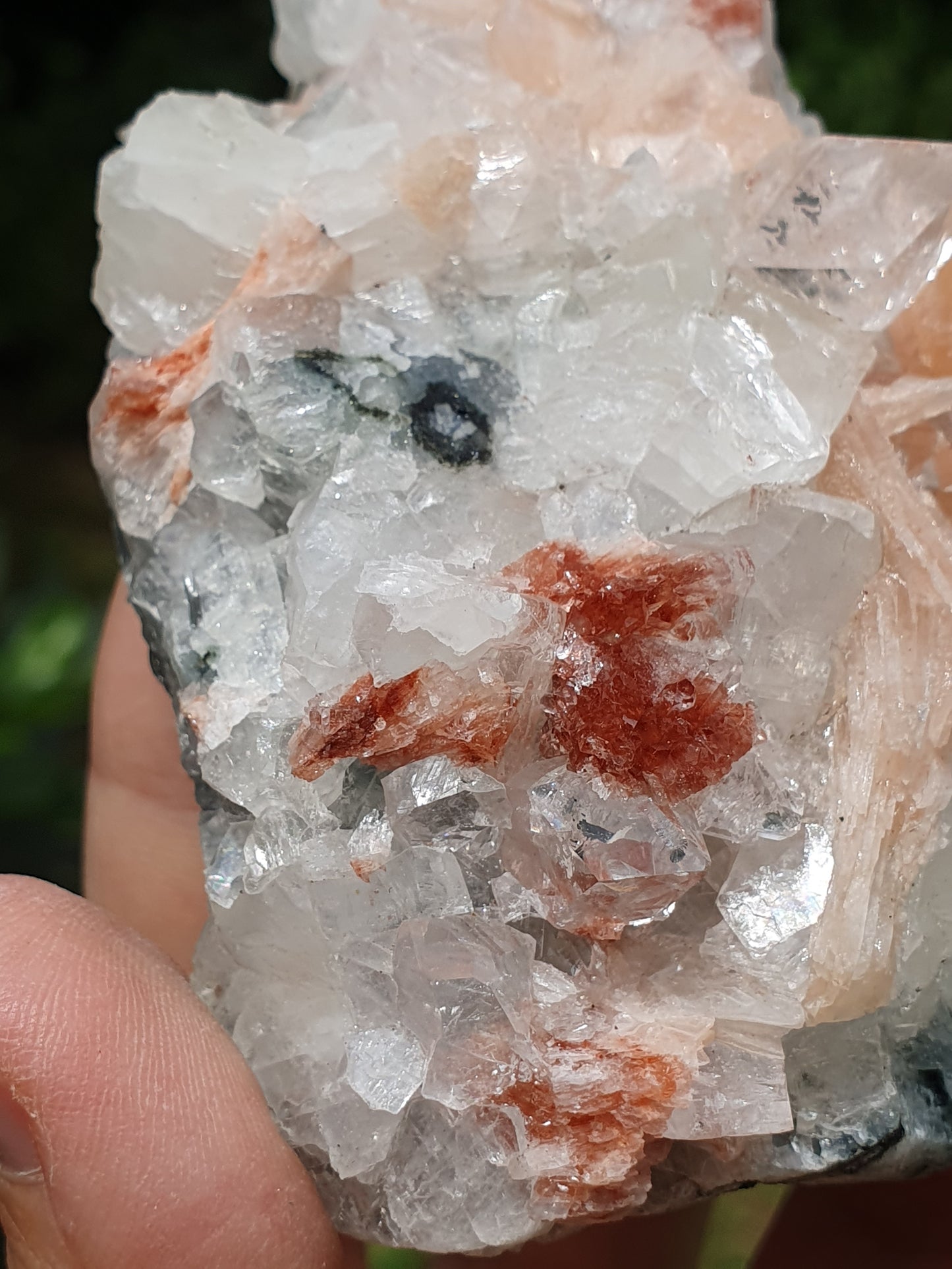 Apophyllite et stilbite sur Calcédoine A4