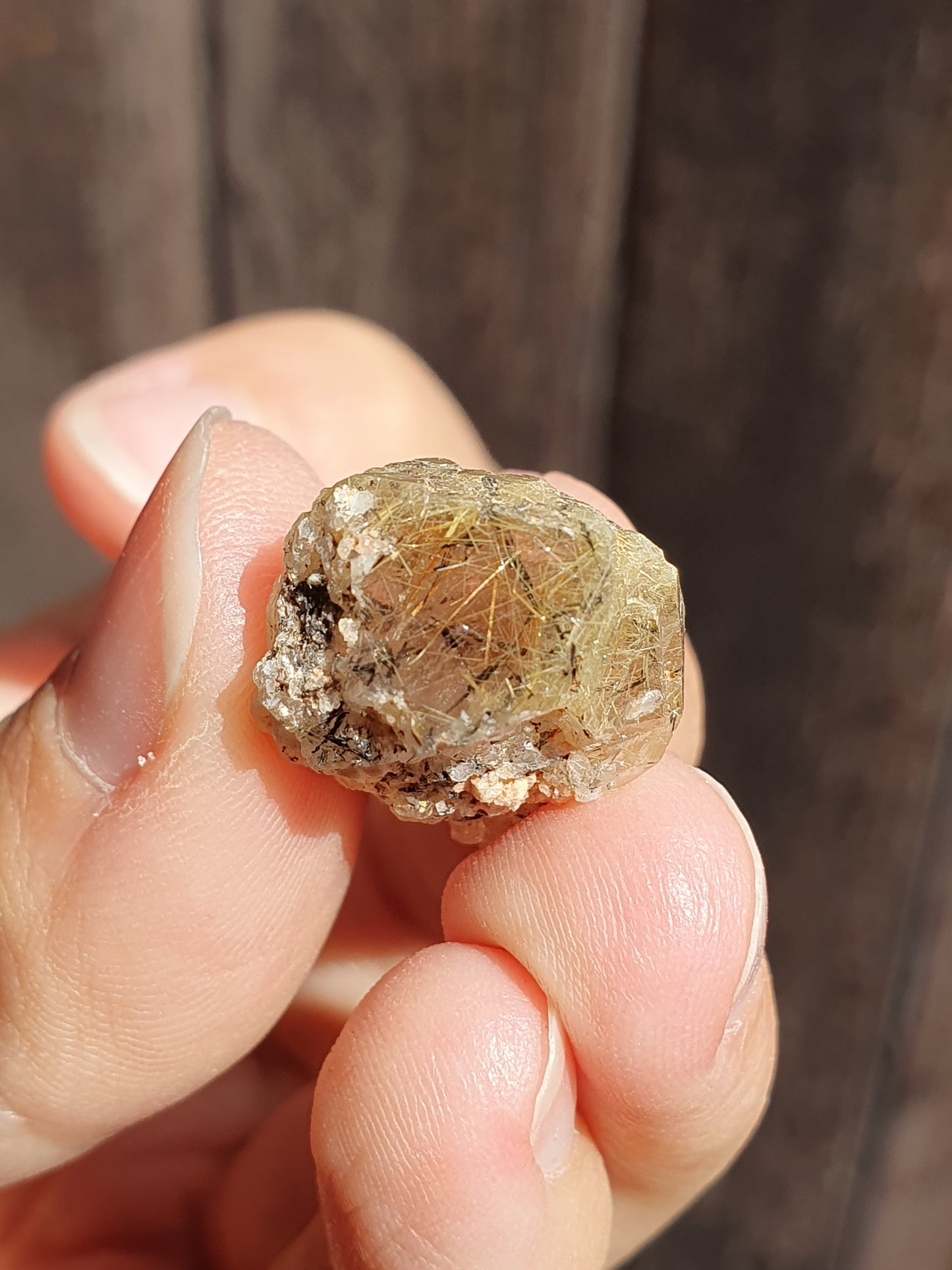 Quartz inclusions rutile et tourmaline noire (à choisir)