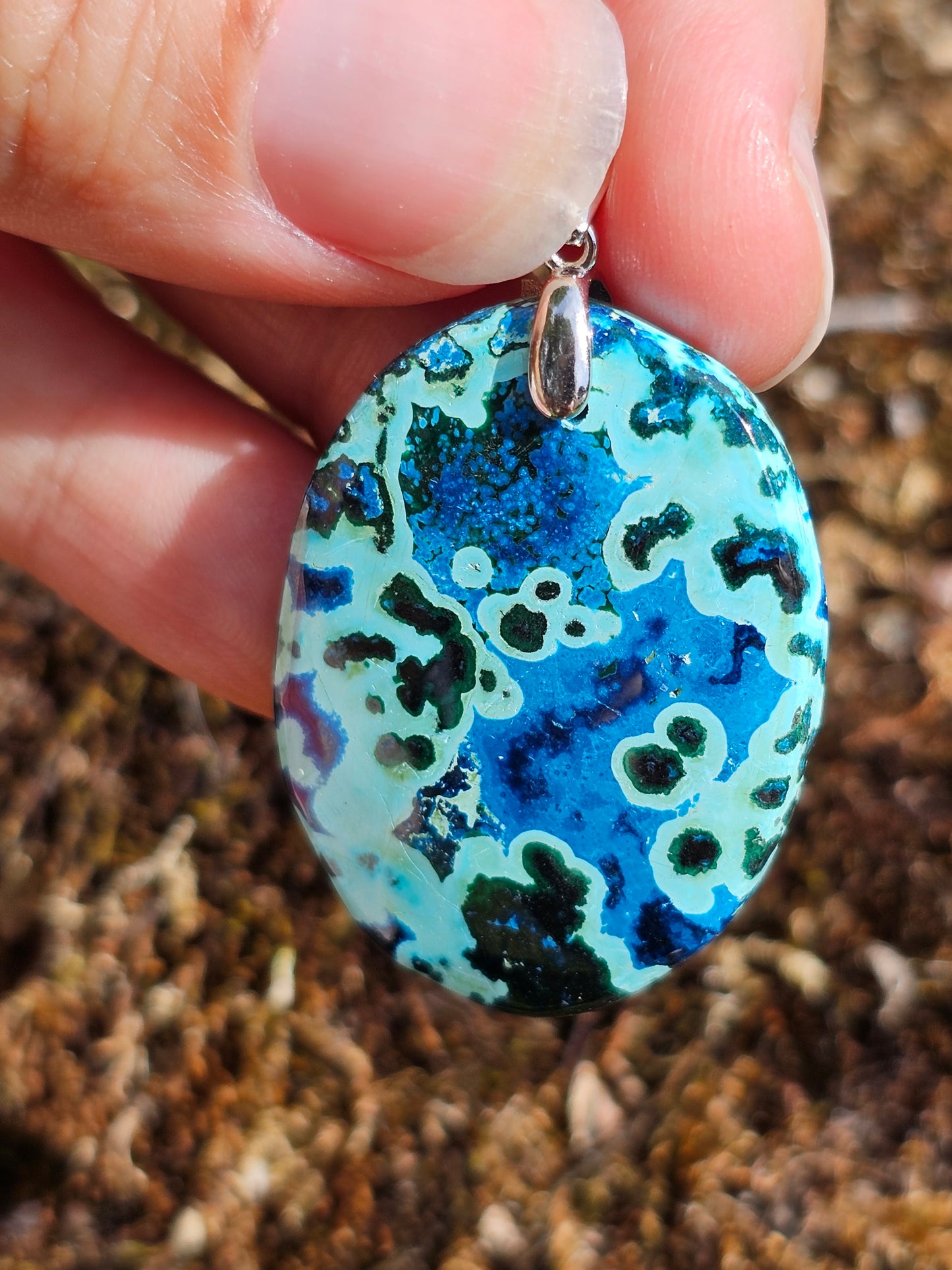 Pendentif Shattuckite Chrysocolle Malachite P4