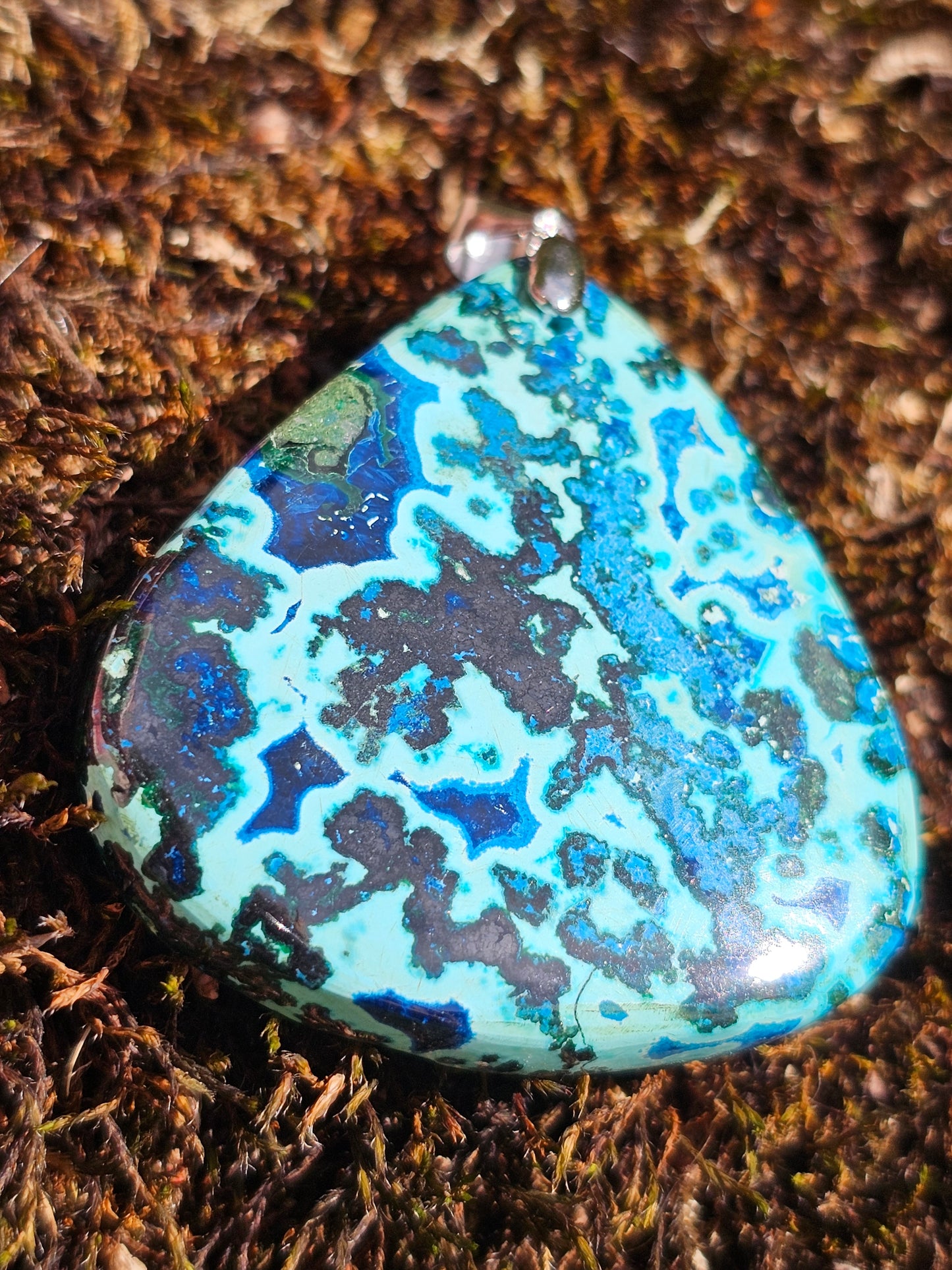 Pendentif Shattuckite Chrysocolle Malachite P1