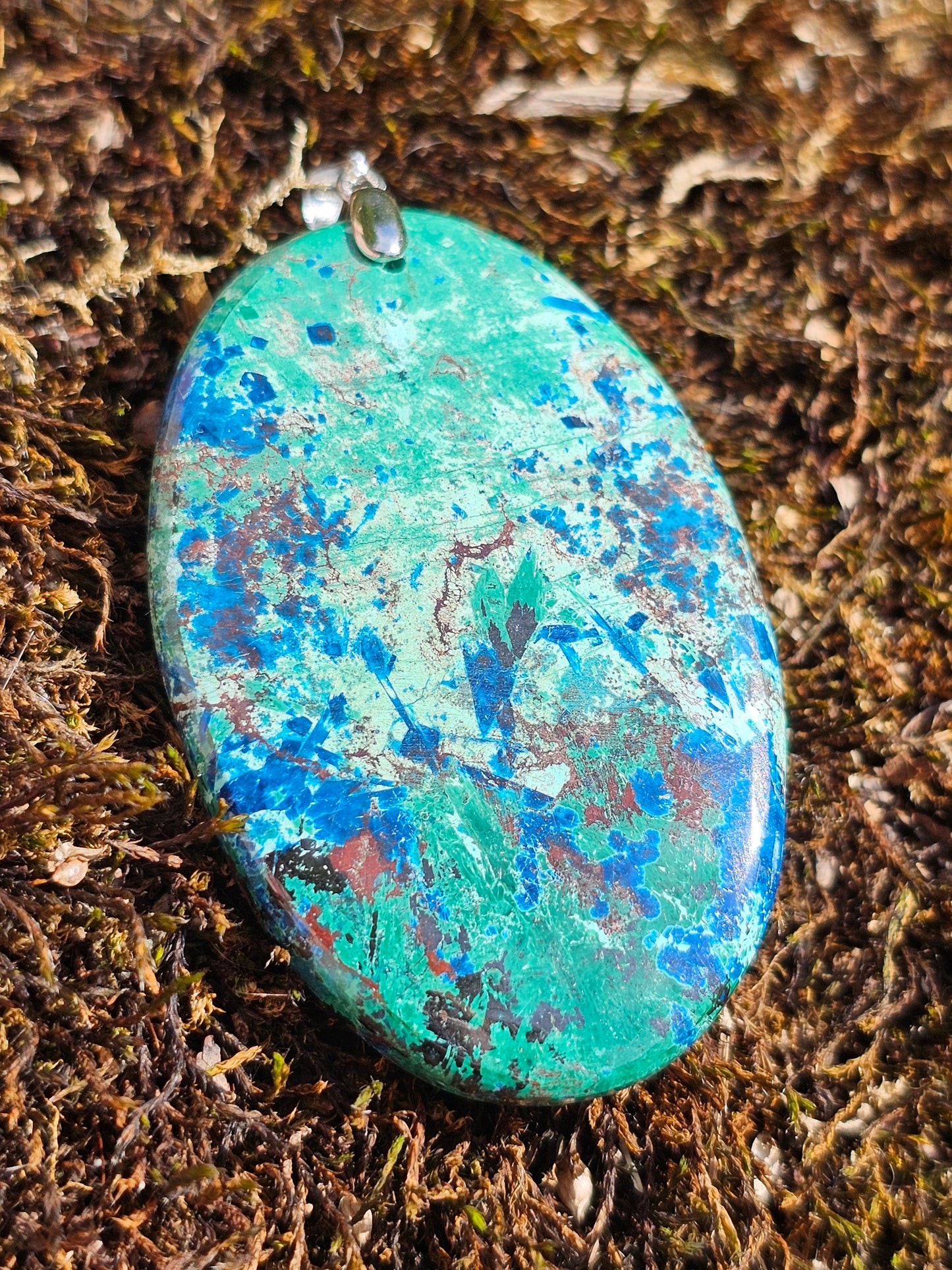 Pendentif Chrysocolle Malachite Cuprite P9