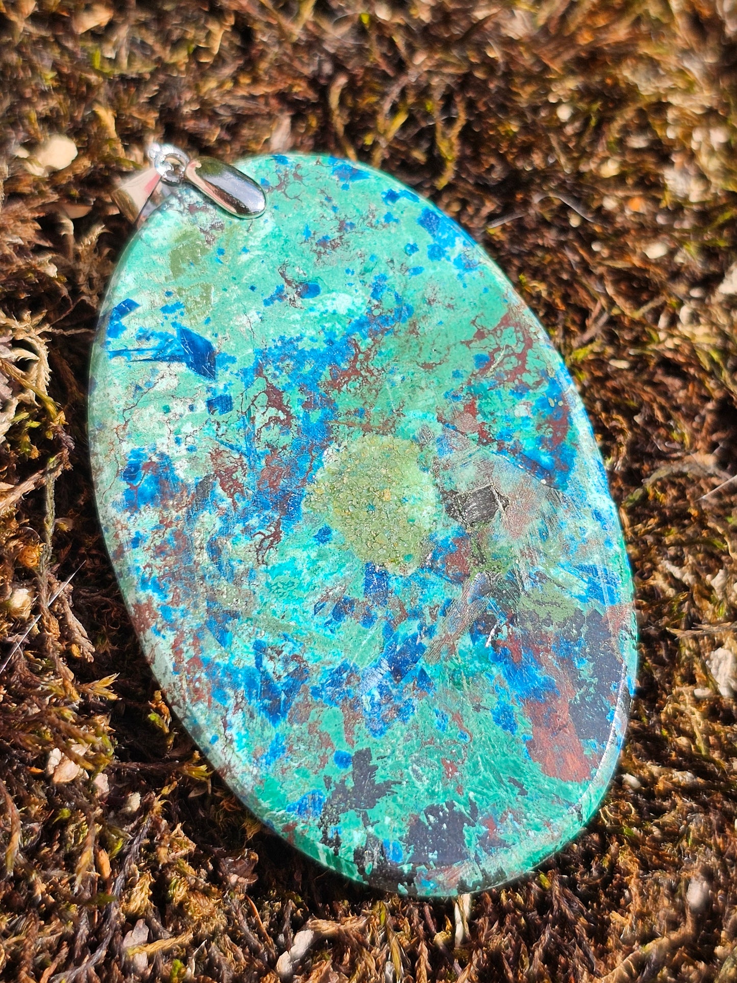 Pendentif Chrysocolle Malachite Cuprite P9