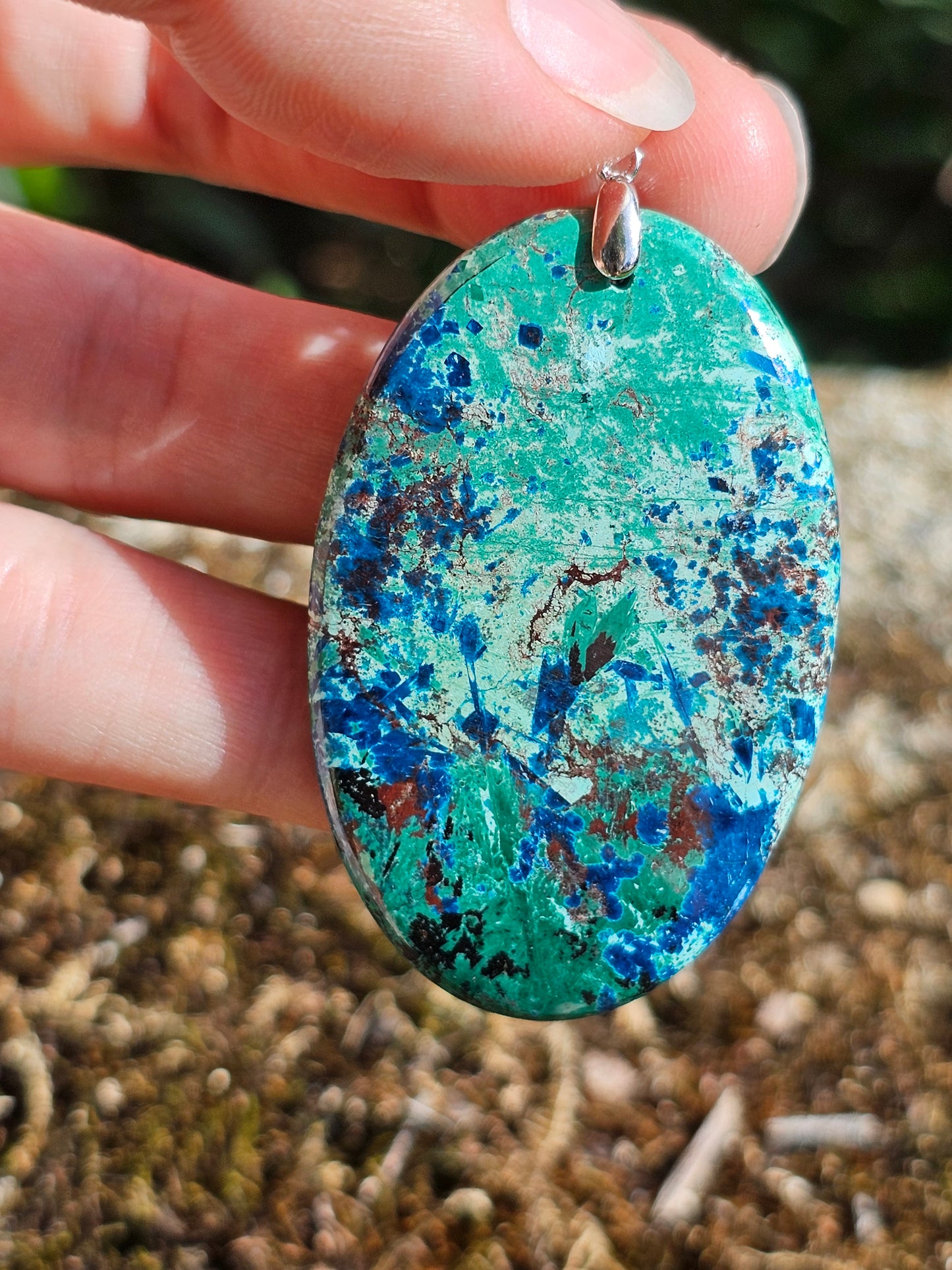 Pendentif Chrysocolle Malachite Cuprite P9