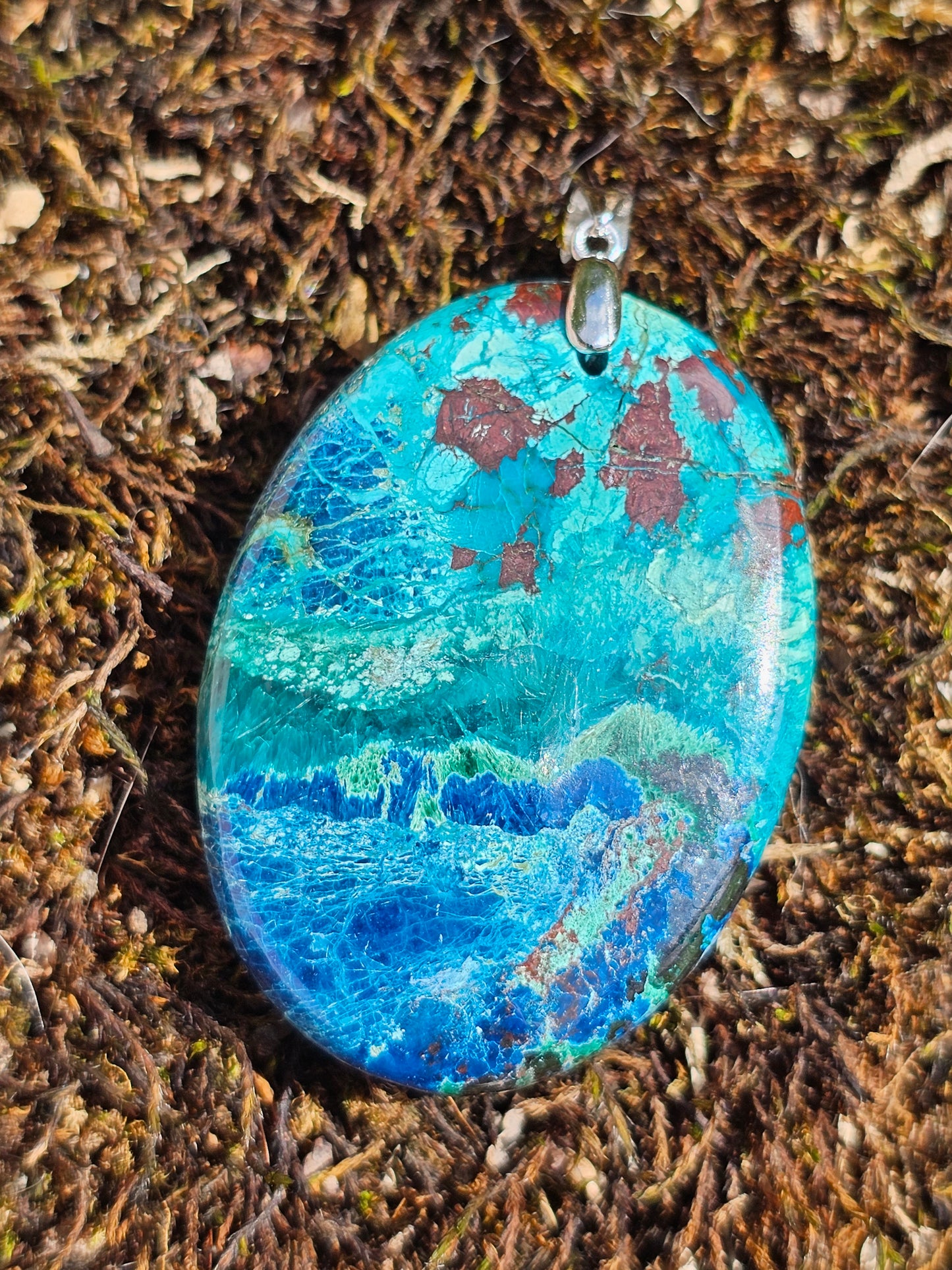 Pendentif Chrysocolle Malachite Cuprite P10