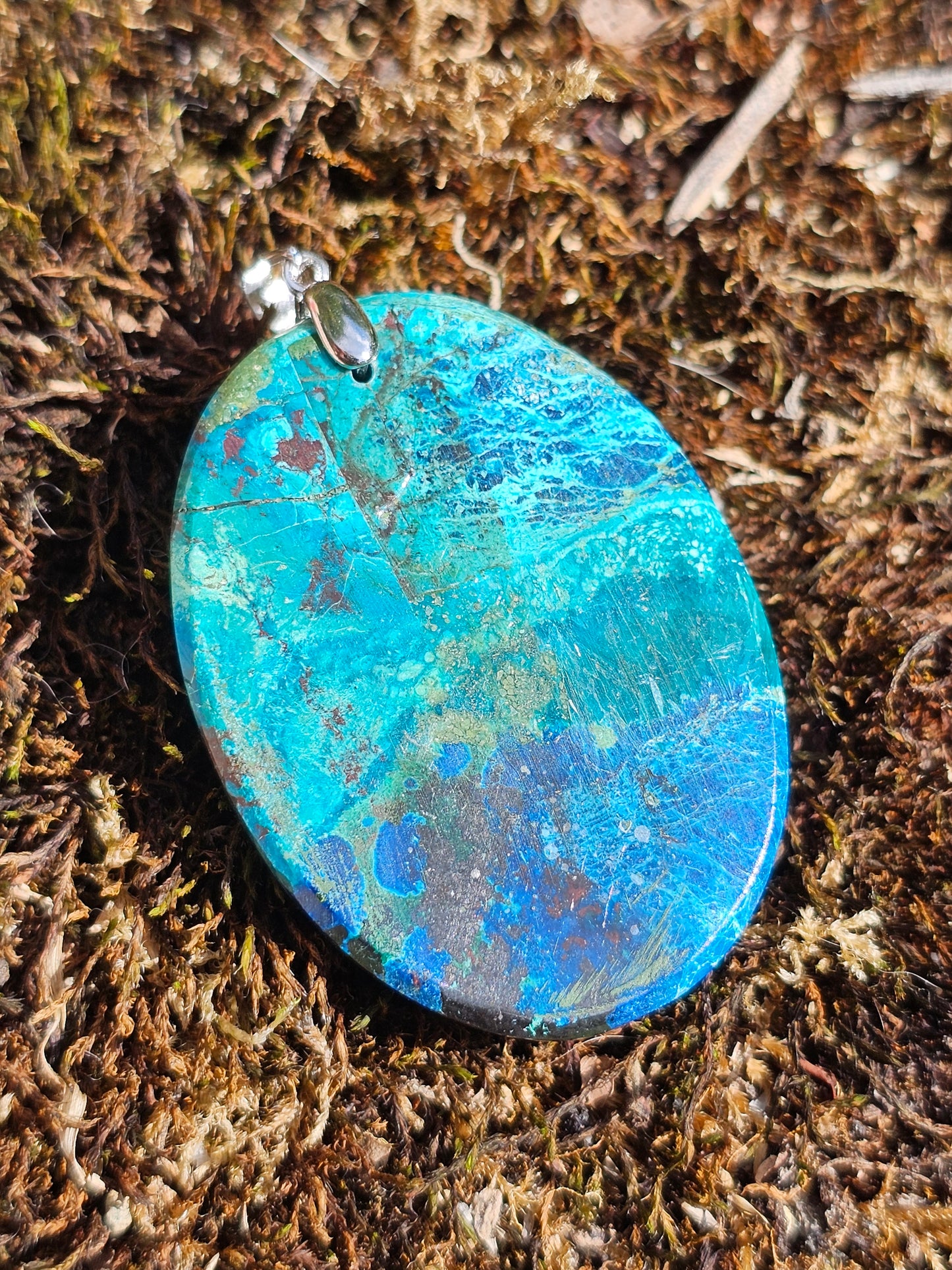 Pendentif Chrysocolle Malachite Cuprite P10