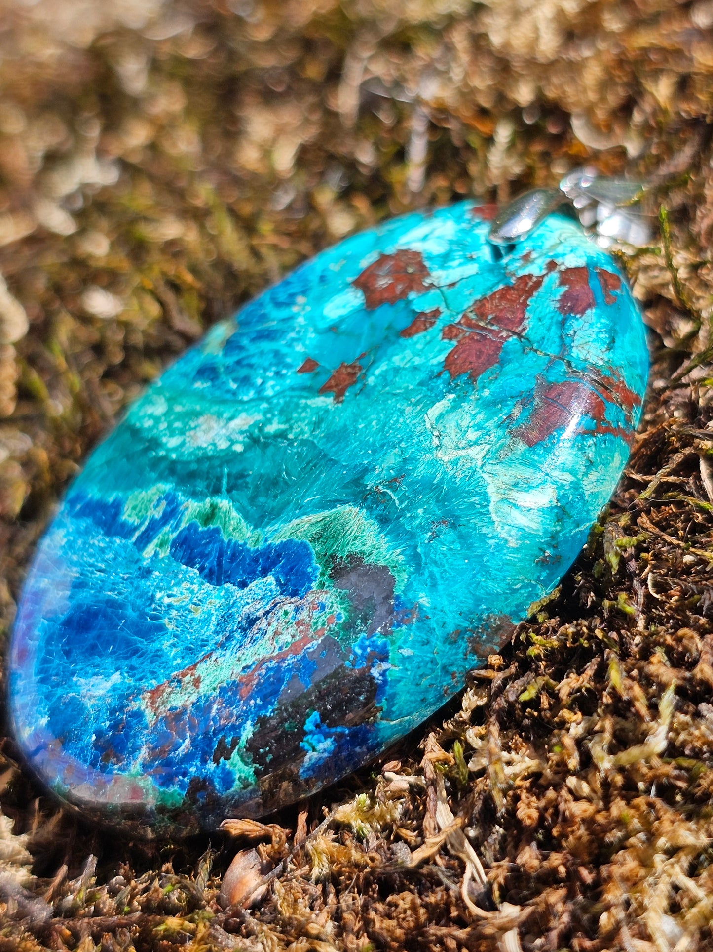 Pendentif Chrysocolle Malachite Cuprite P10
