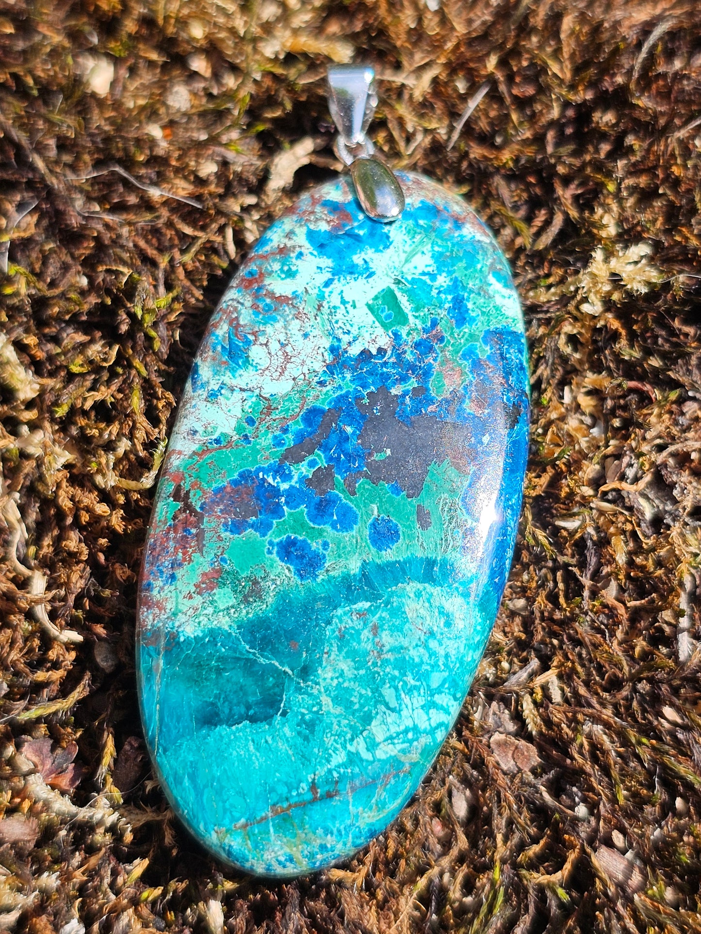 Pendentif Chrysocolle Malachite Cuprite P12