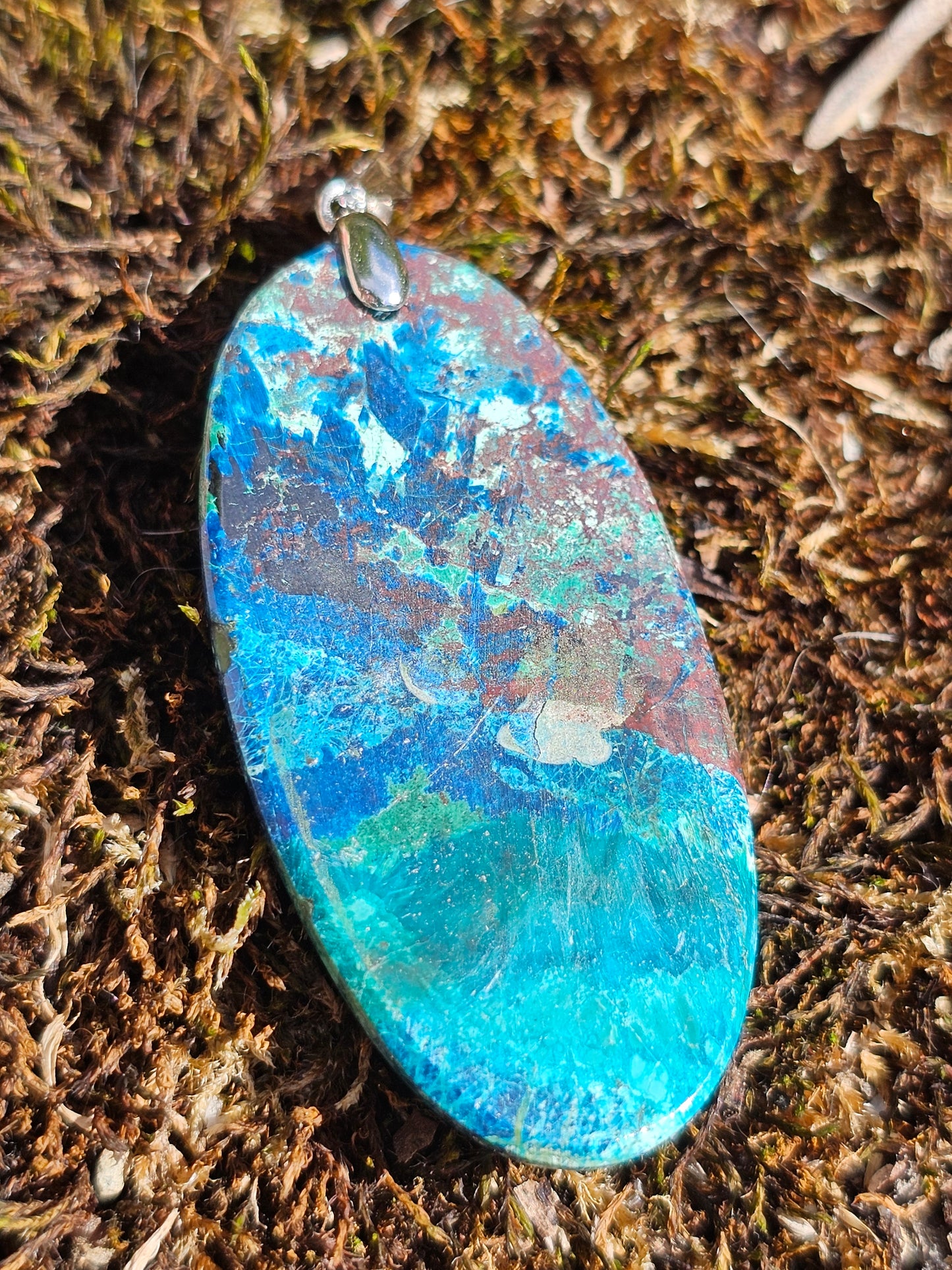Pendentif Chrysocolle Malachite Cuprite P12