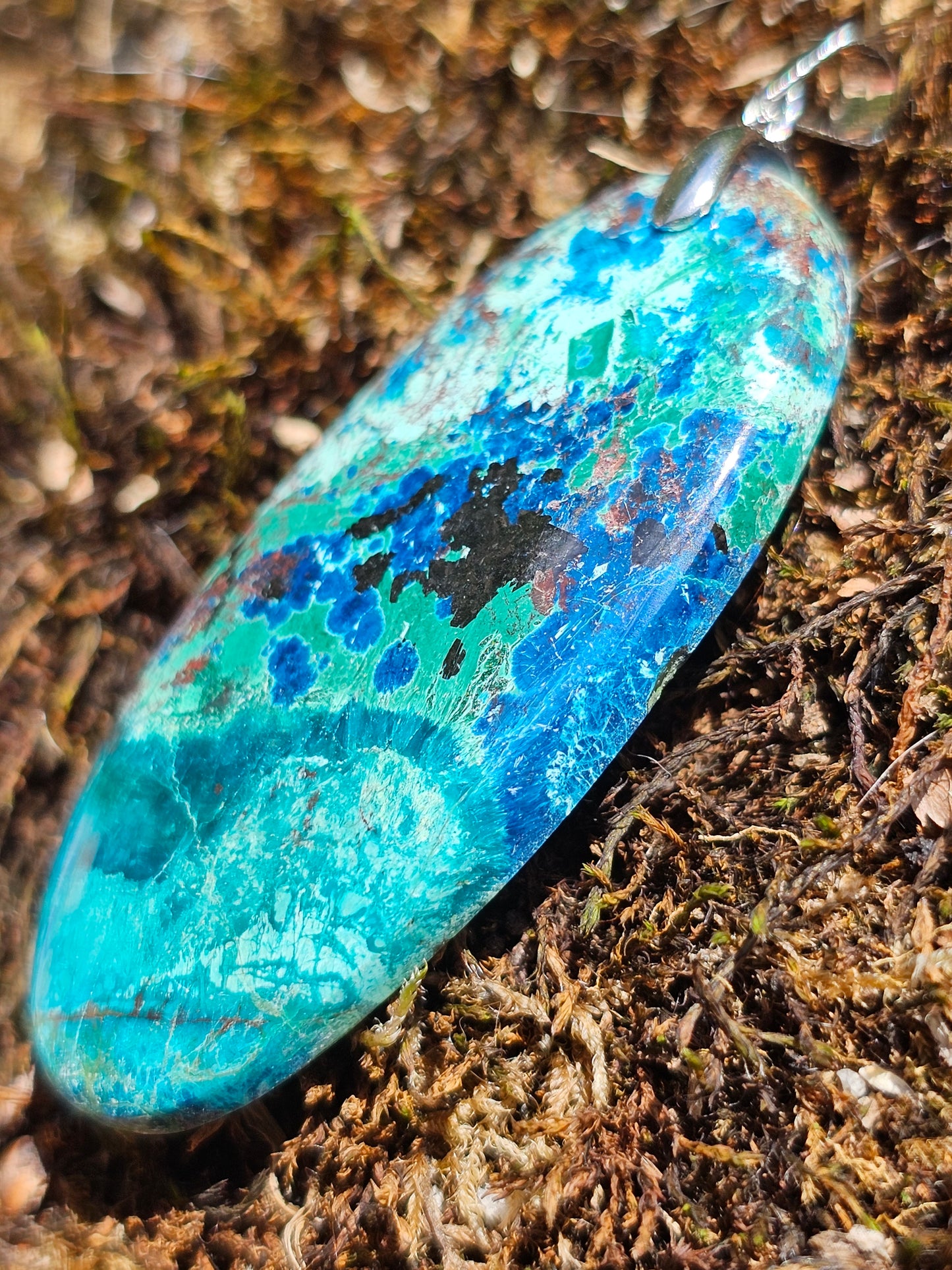 Pendentif Chrysocolle Malachite Cuprite P12