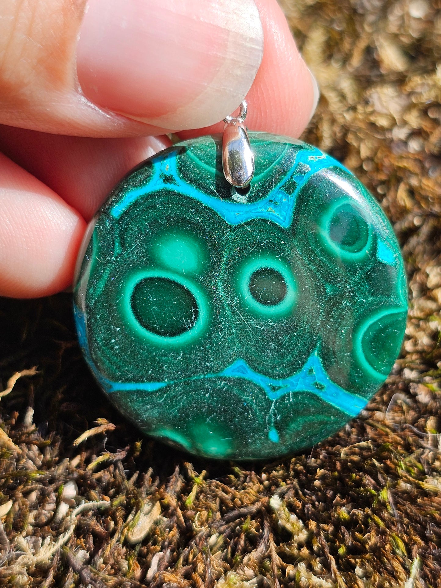 Pendentif Malachite Chrysocolle AAA P18