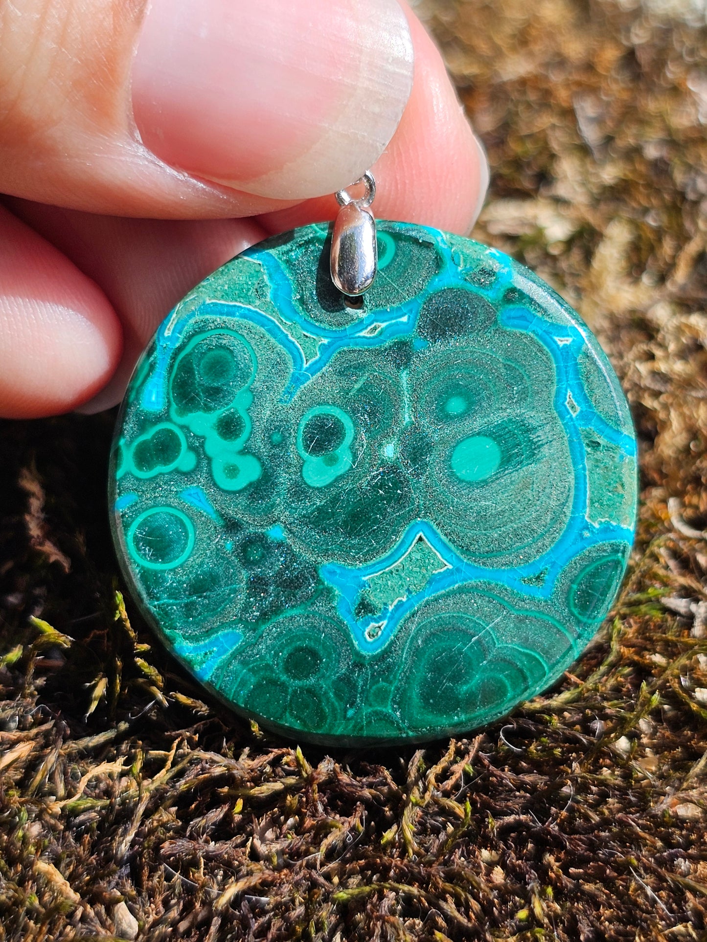 Pendentif Malachite Chrysocolle AAA P18