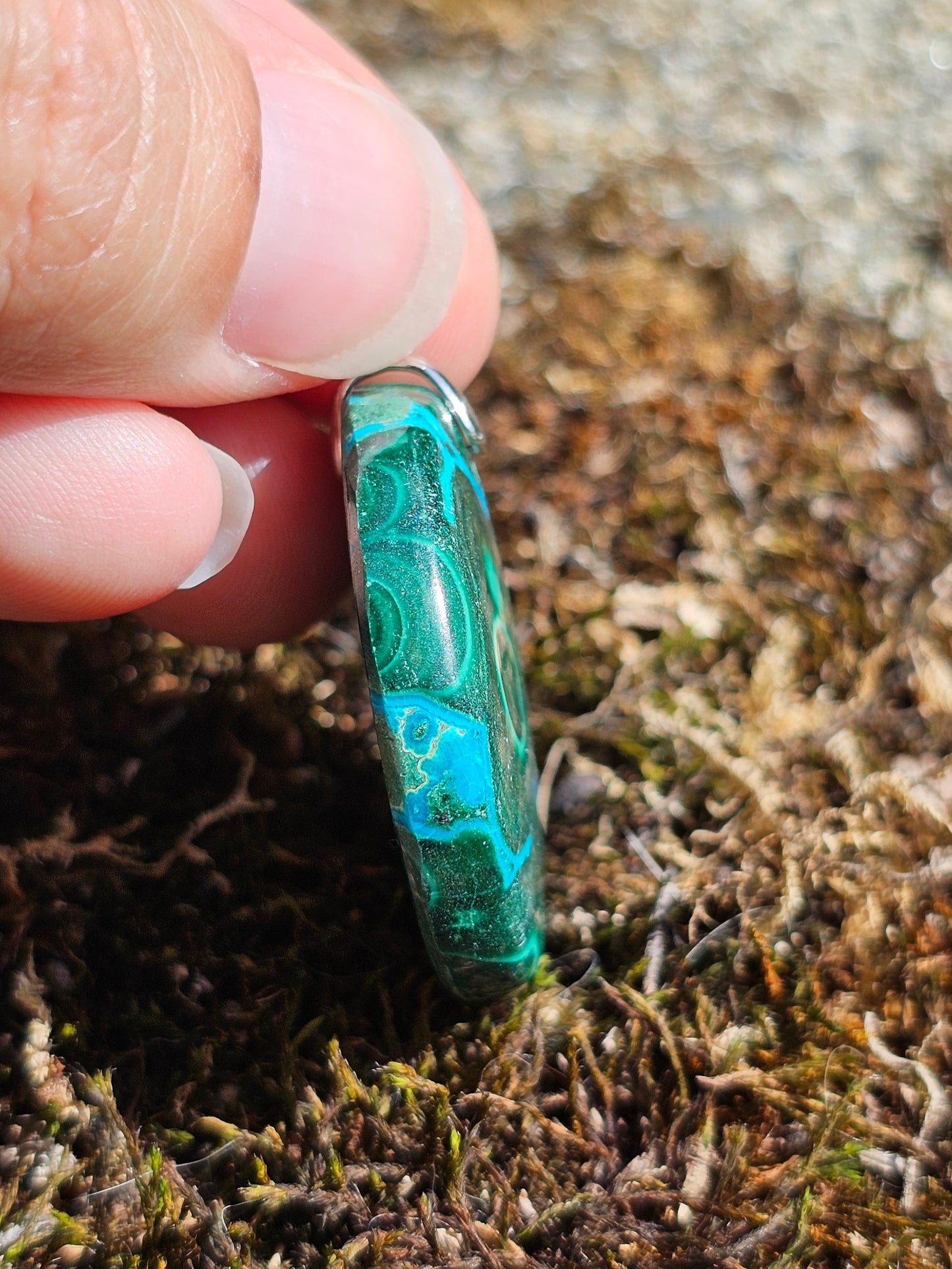 Pendentif Malachite Chrysocolle AAA P18