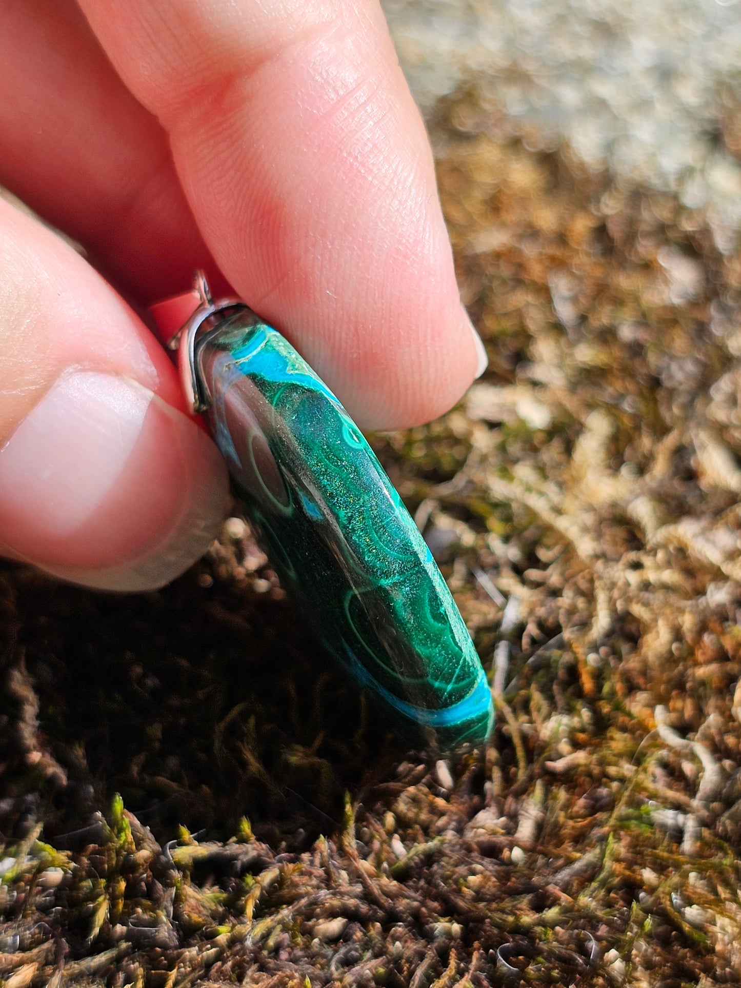 Pendentif Malachite Chrysocolle AAA P18