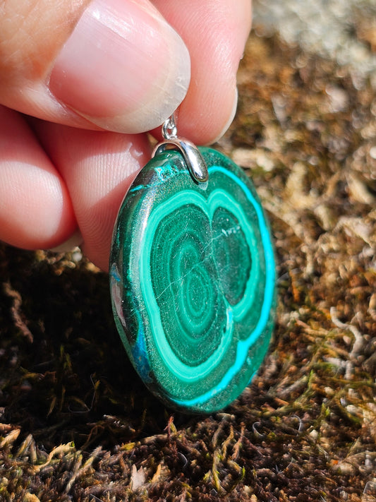 Pendentif Malachite Chrysocolle P19