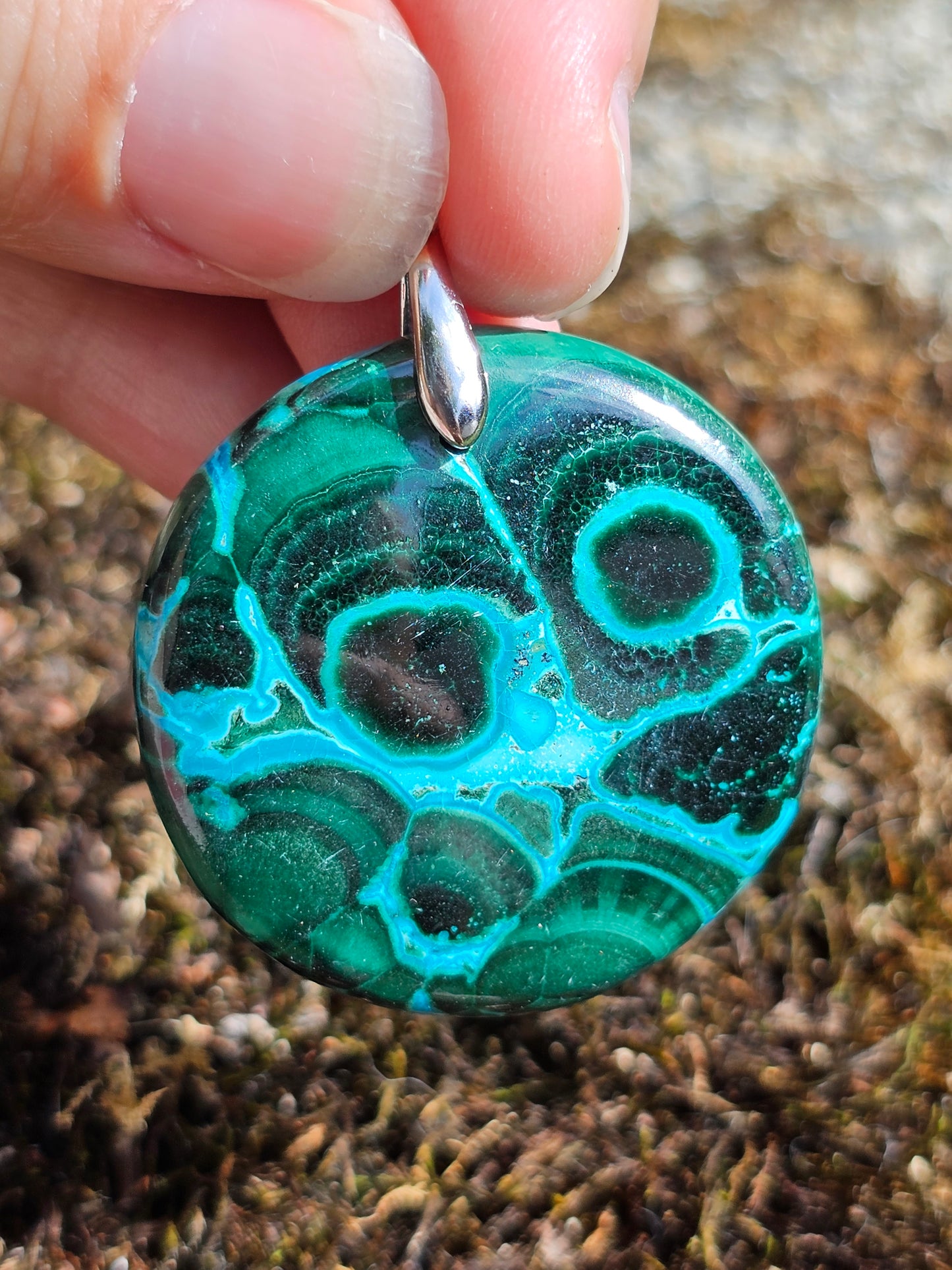 Pendentif Malachite Chrysocolle AAA P21
