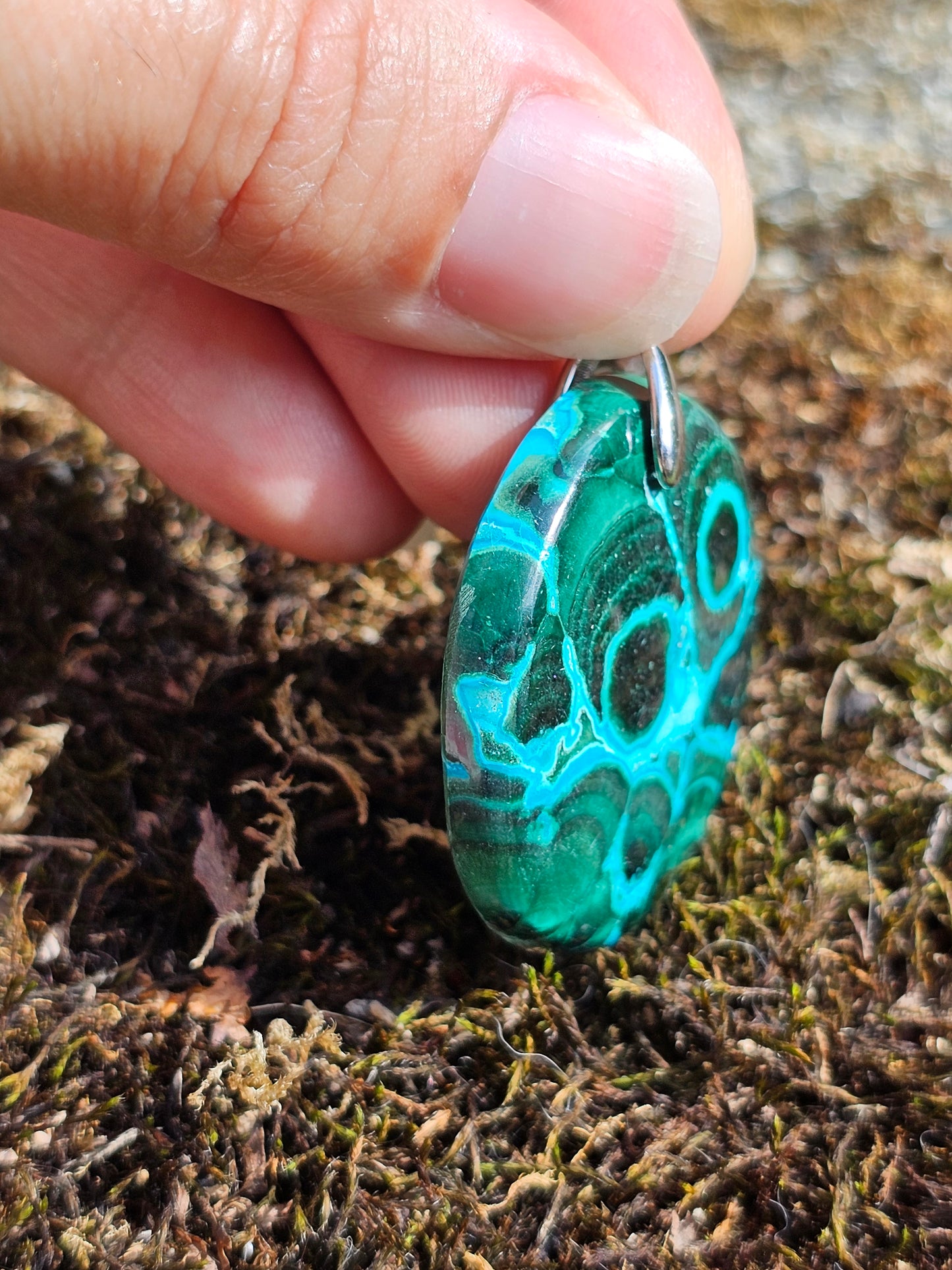 Pendentif Malachite Chrysocolle AAA P21