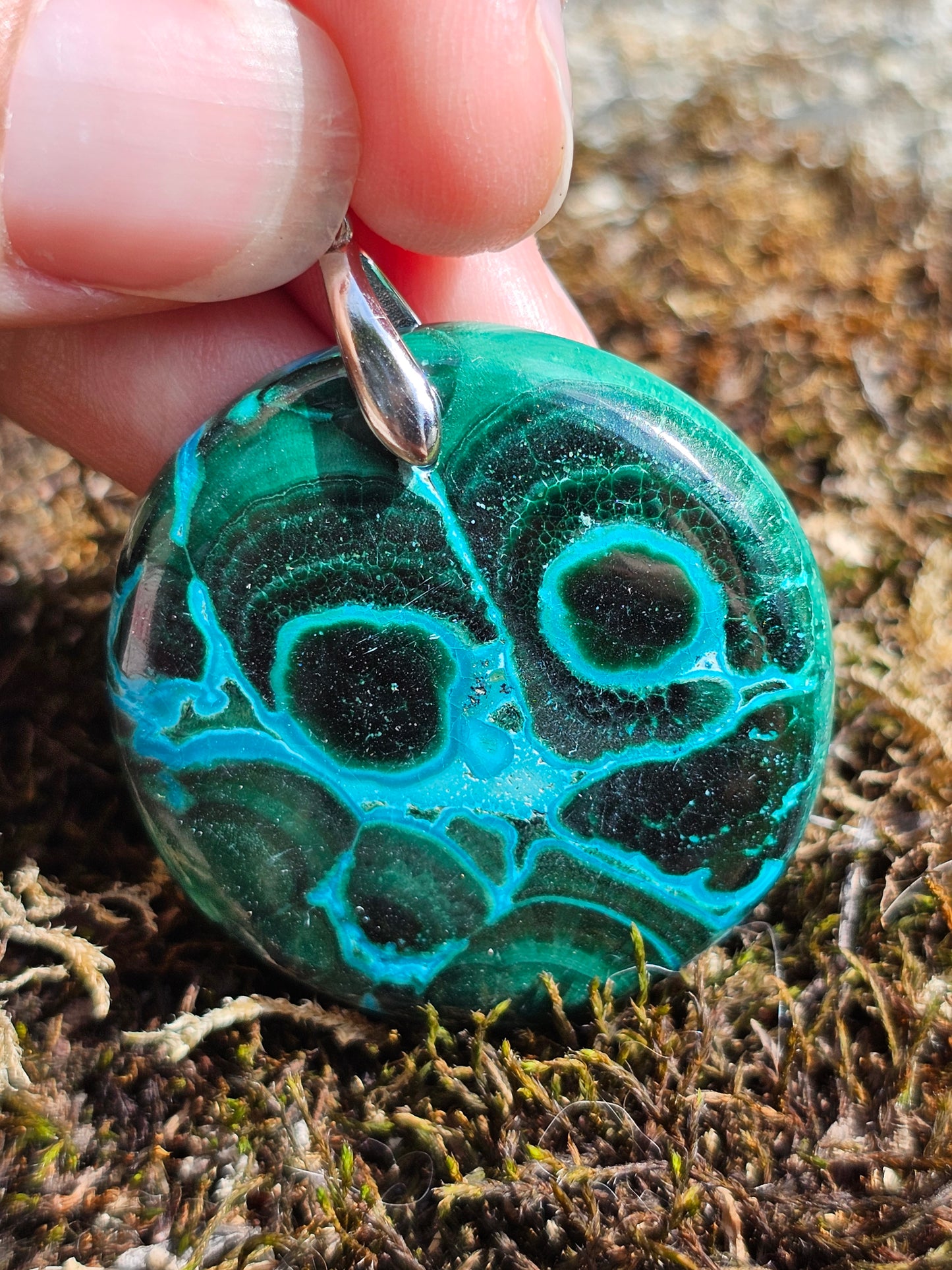 Pendentif Malachite Chrysocolle AAA P21