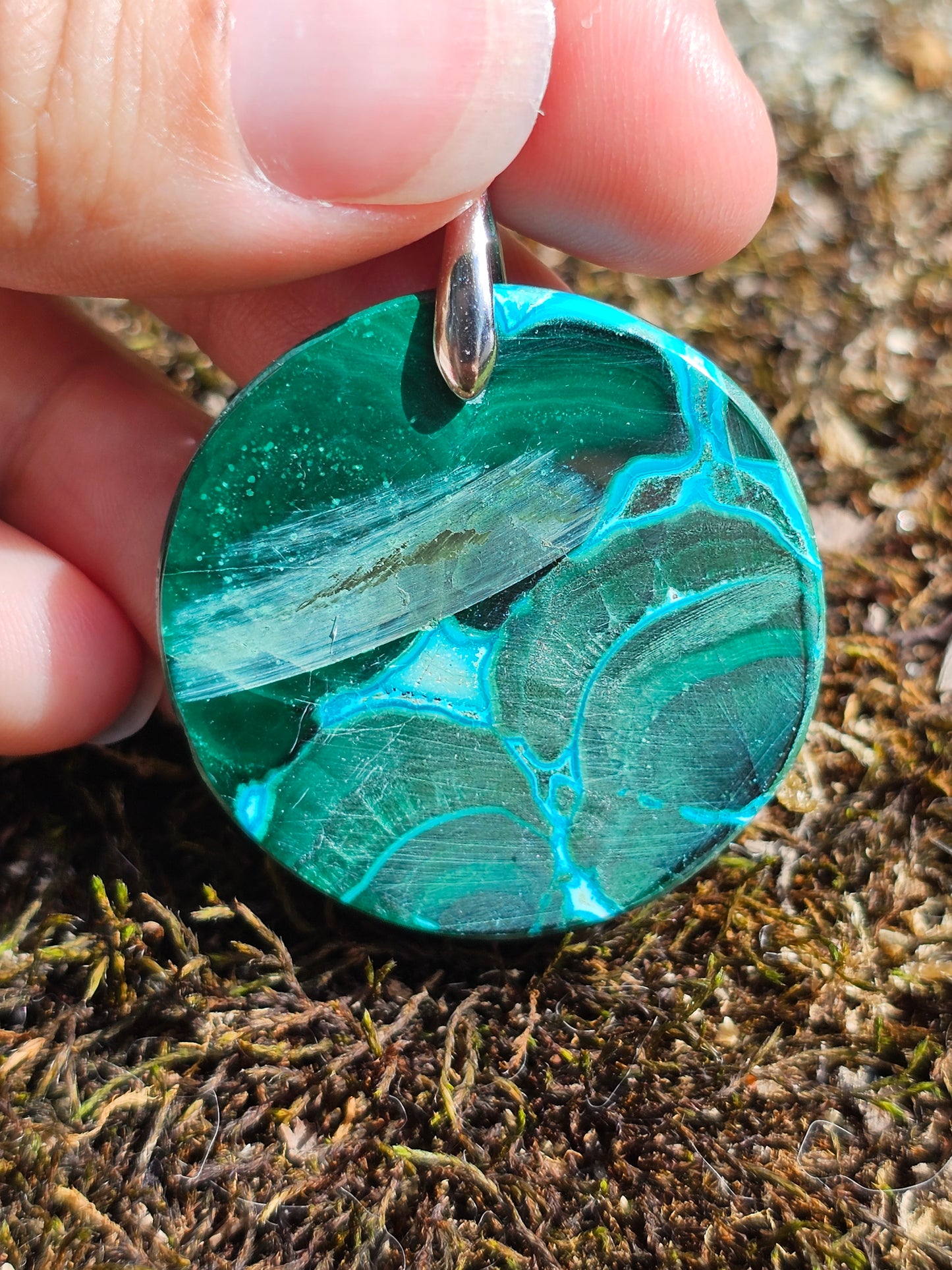 Pendentif Malachite Chrysocolle AAA P21